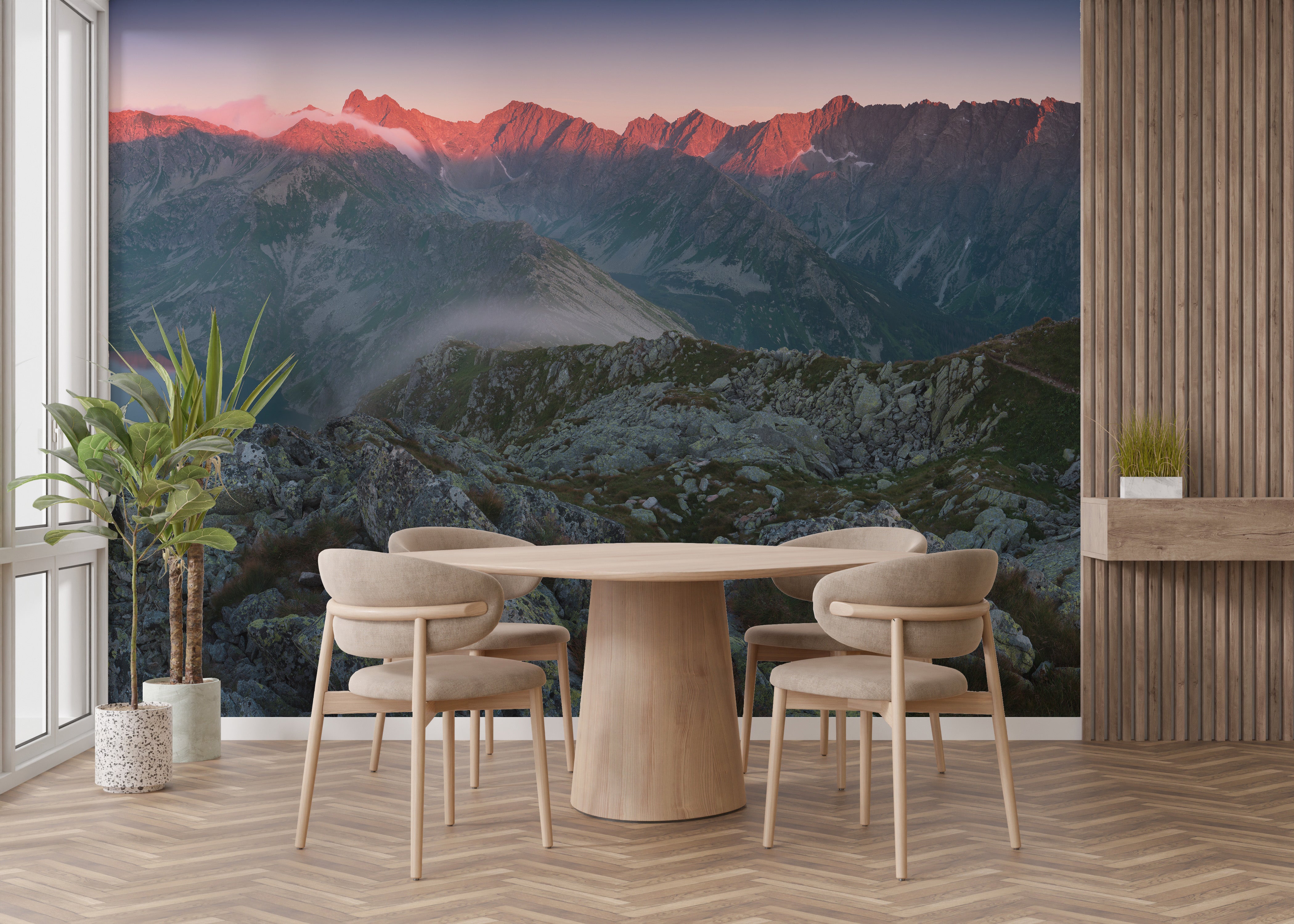 Scenic Slovakian Mountain Sunset Wallpaper Mural