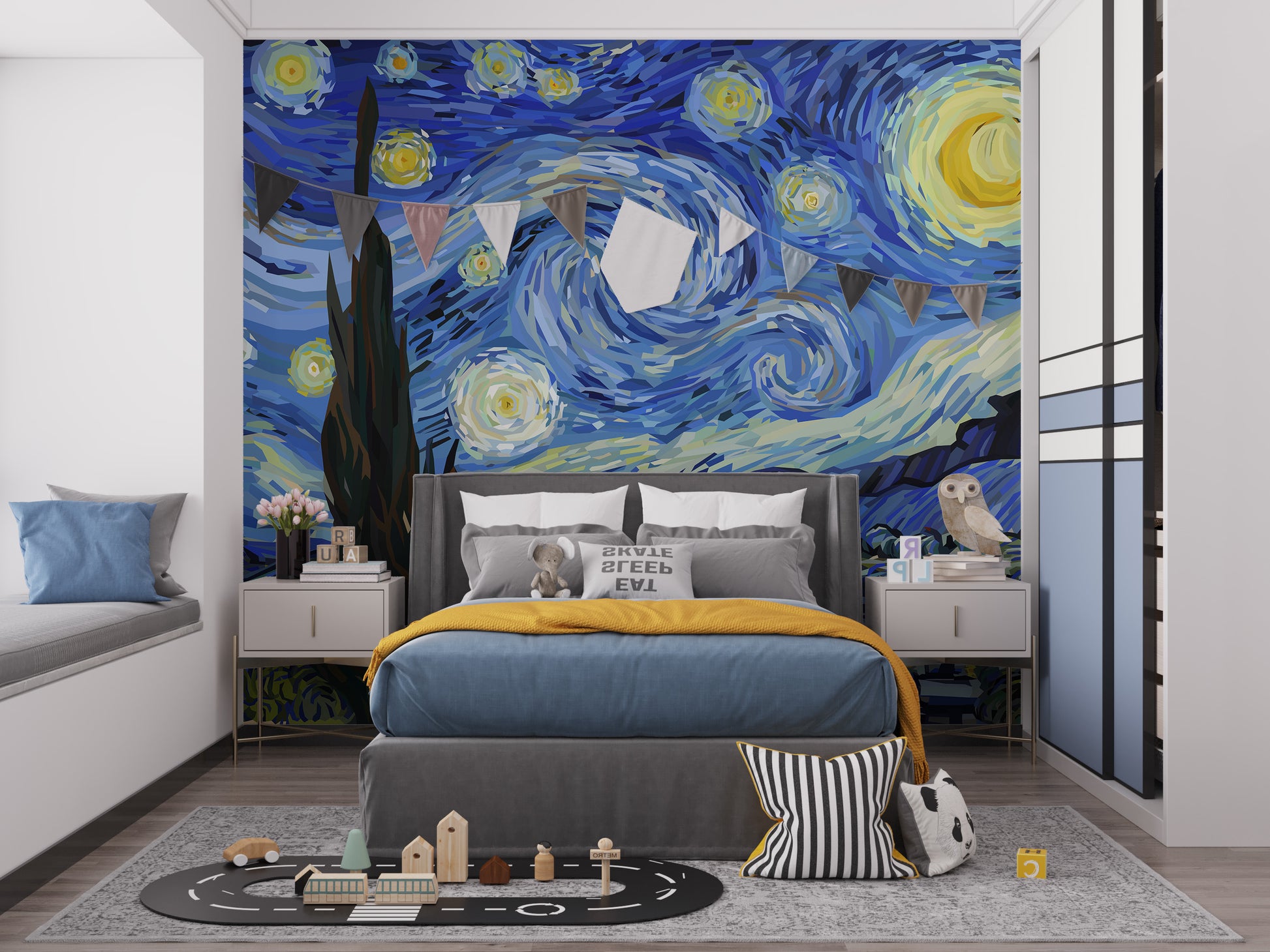 Van Gogh Starry Night Wall Mural for Modern Interiors