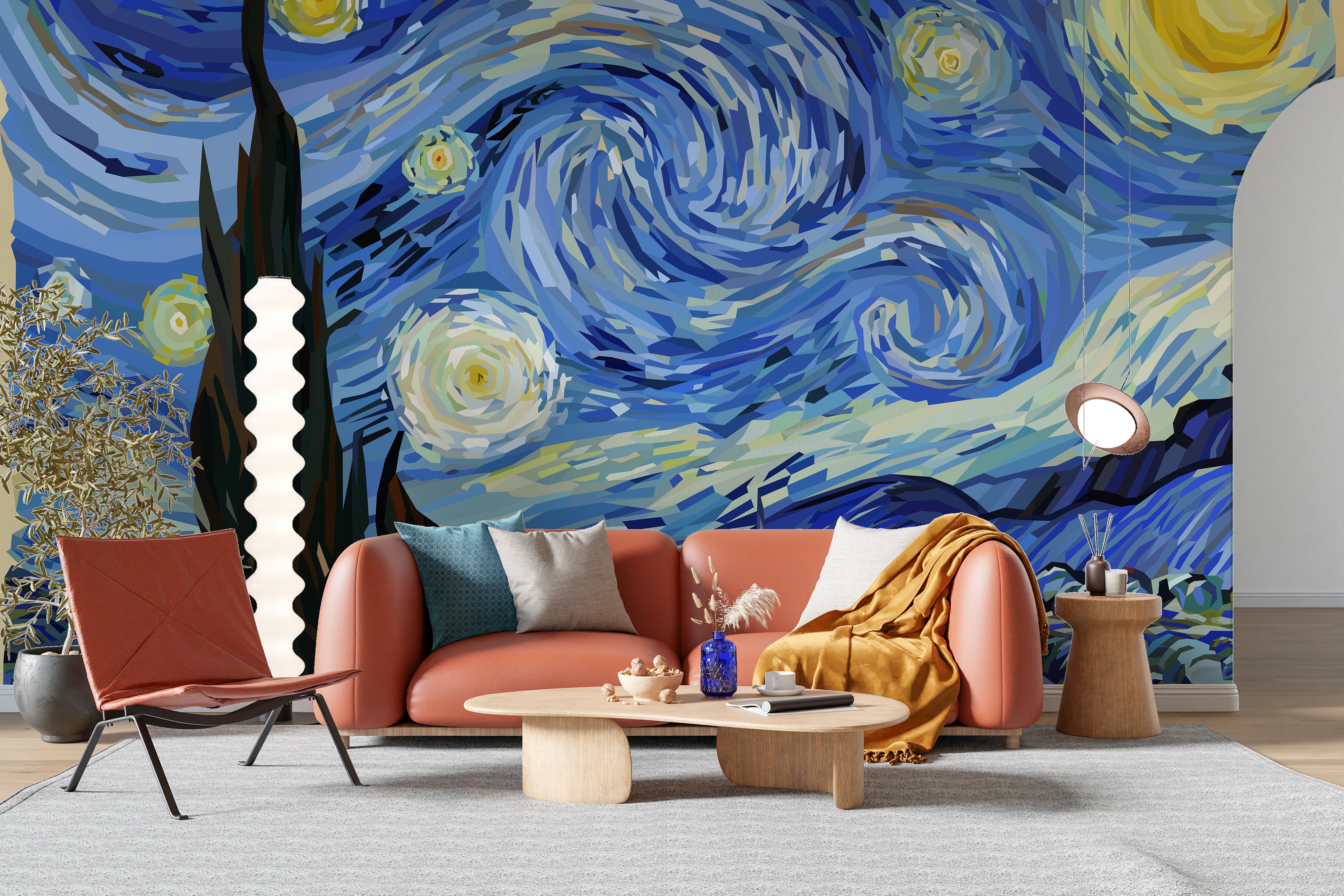 Van Gogh Starry Night Mural for Living Room Walls