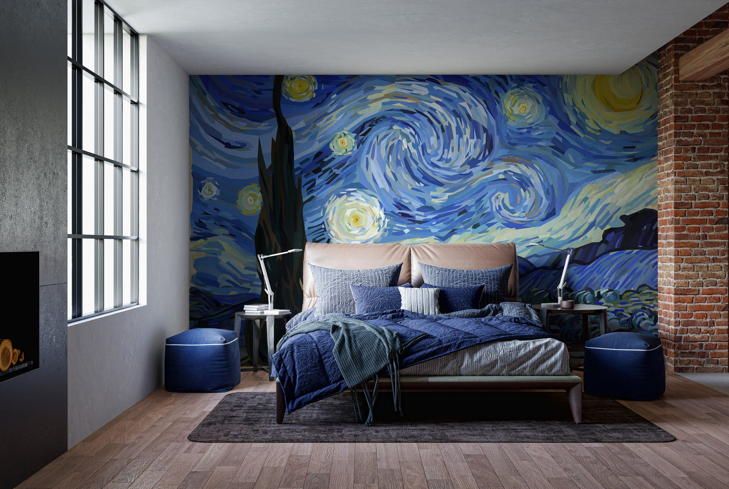 Starry Night Van Gogh Wallpaper Mural for Elegant Walls