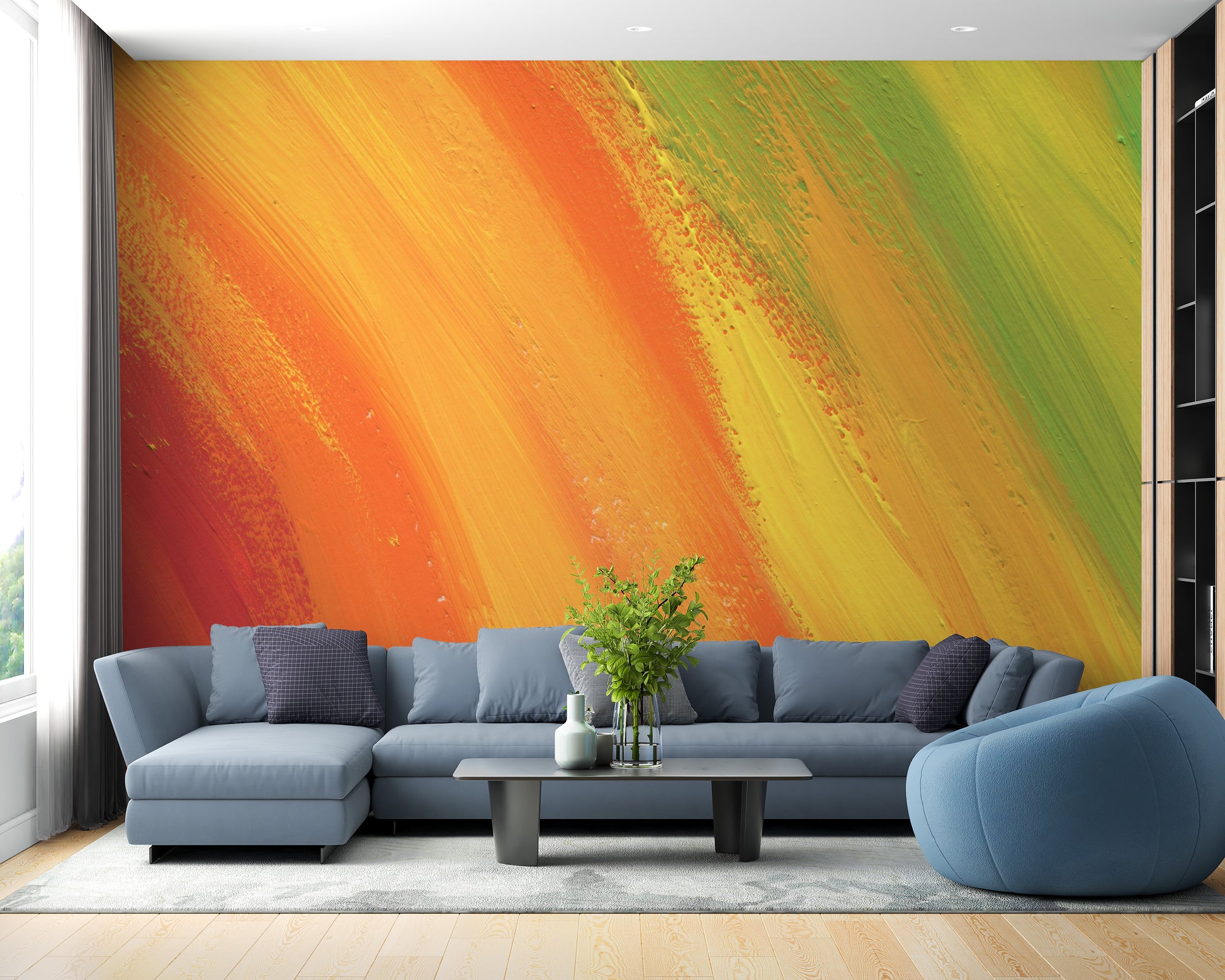 Playful Colorful Rainbow Wall Mural for Kids’ Rooms