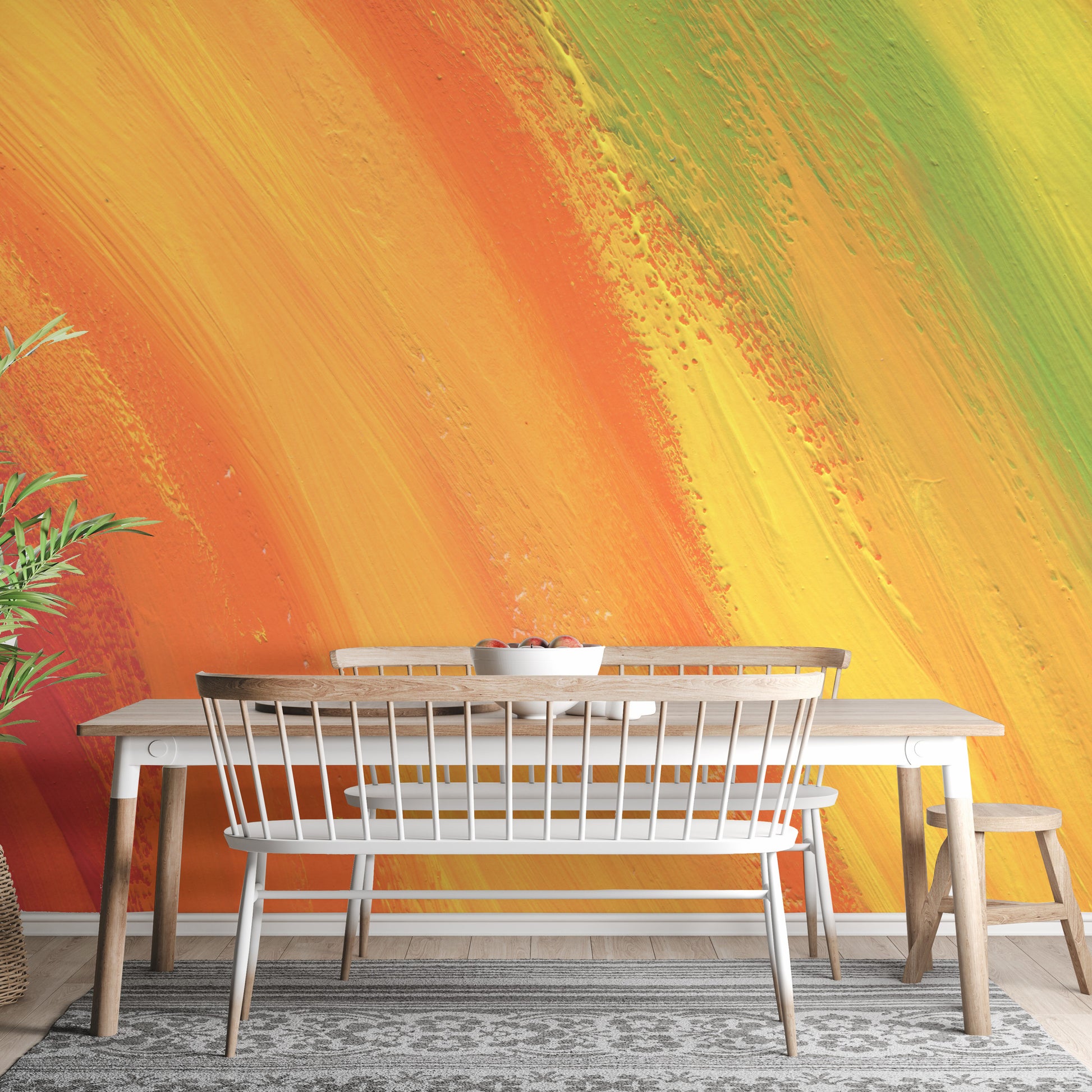 Vibrant Colorful Rainbow Mural for Living Rooms