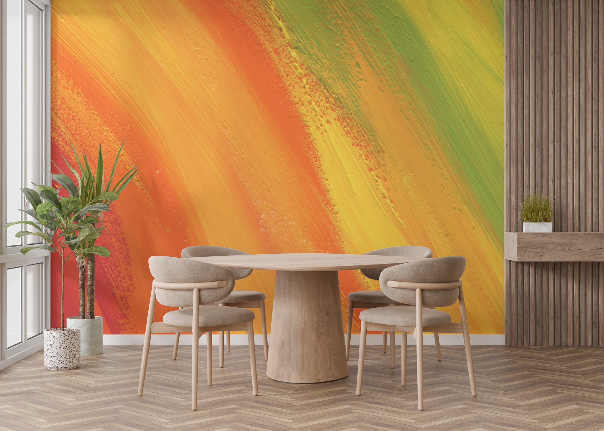 Bold Colorful Rainbow Wallpaper Mural for Walls