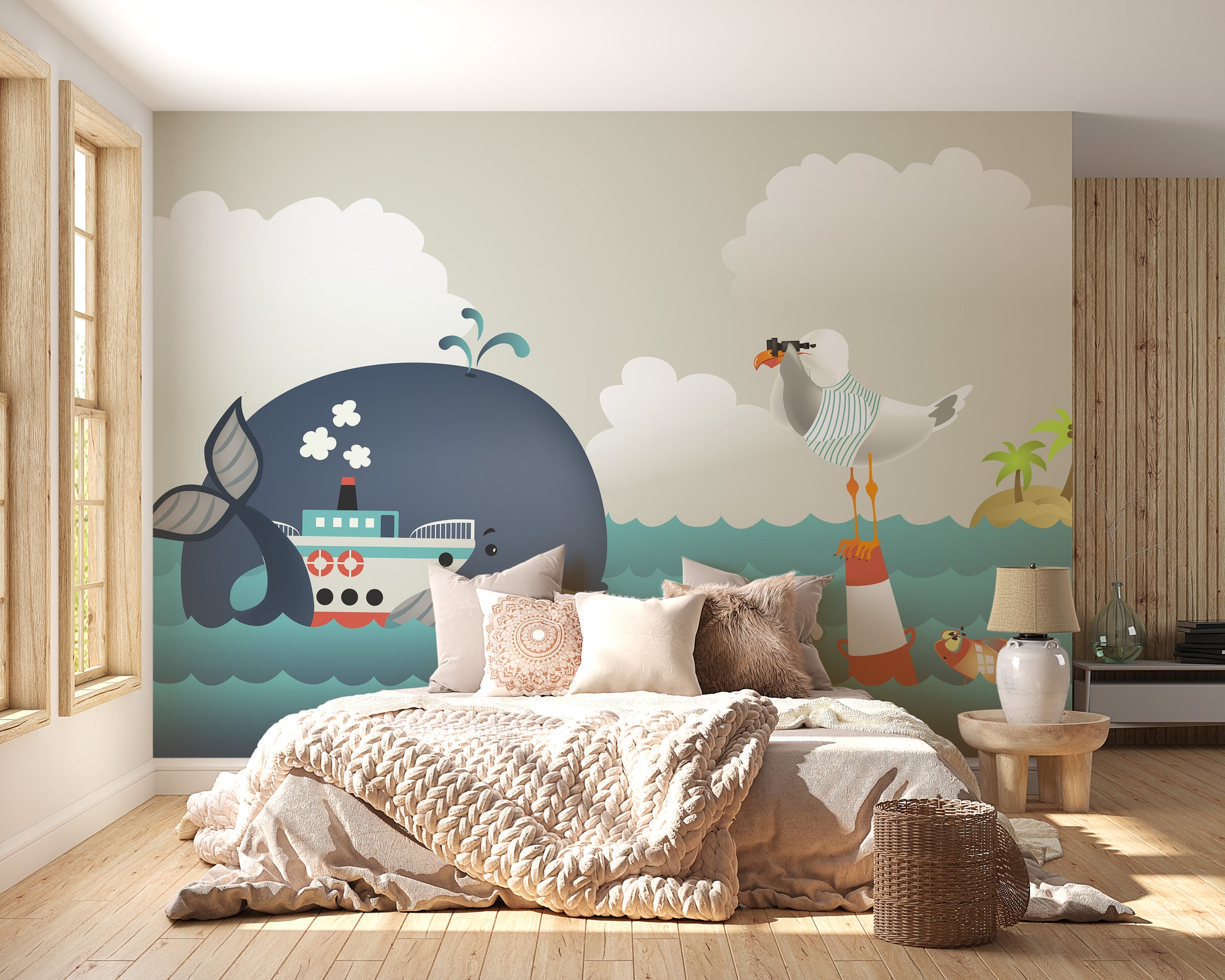 Blue Sea Adventure Wallpaper Mural for Peaceful Spaces