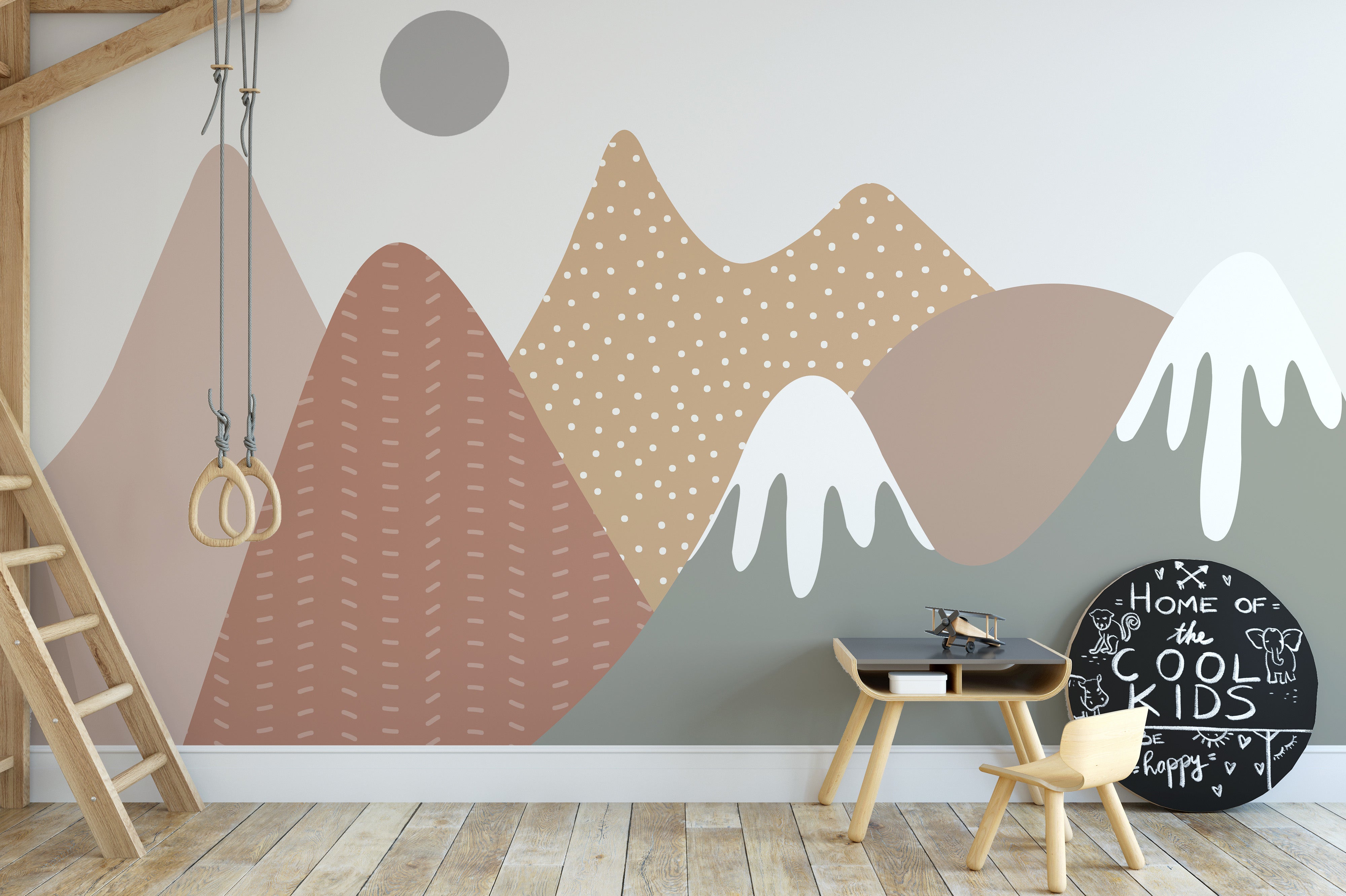 Soft Toned Mountain Wallpaper Design
