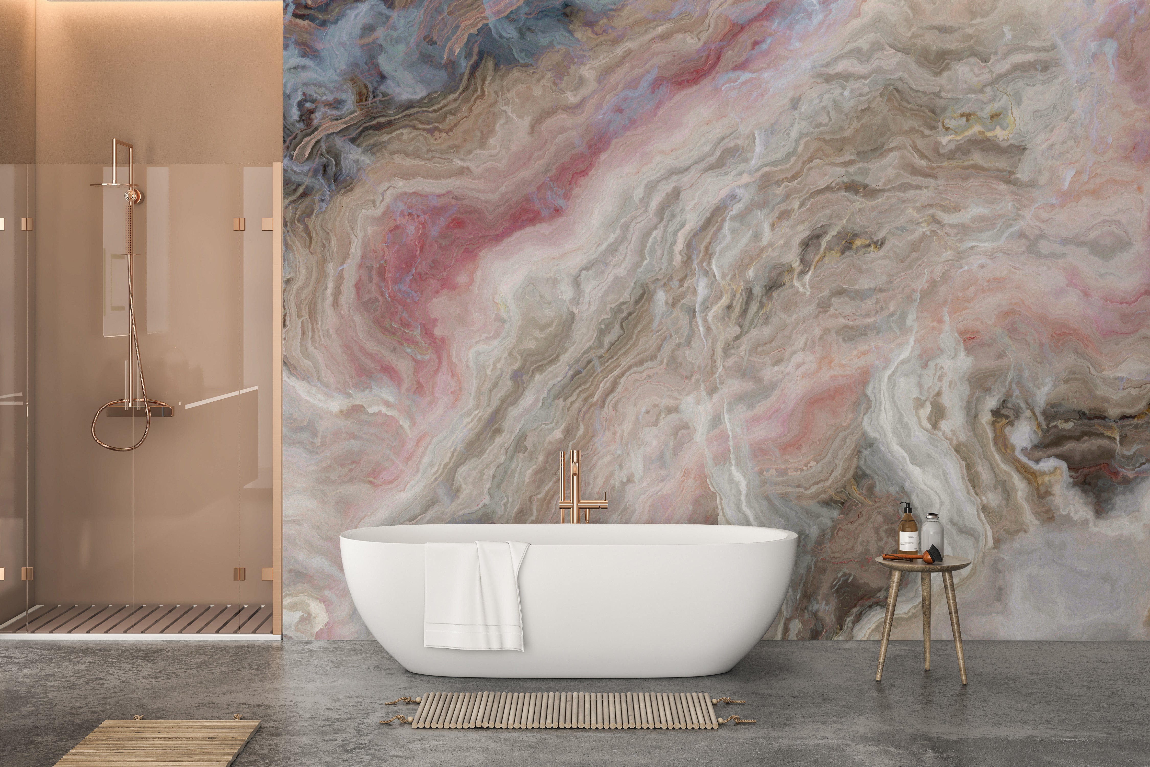 Easy Peel and Stick Beige Marble Wall Mural for Walls