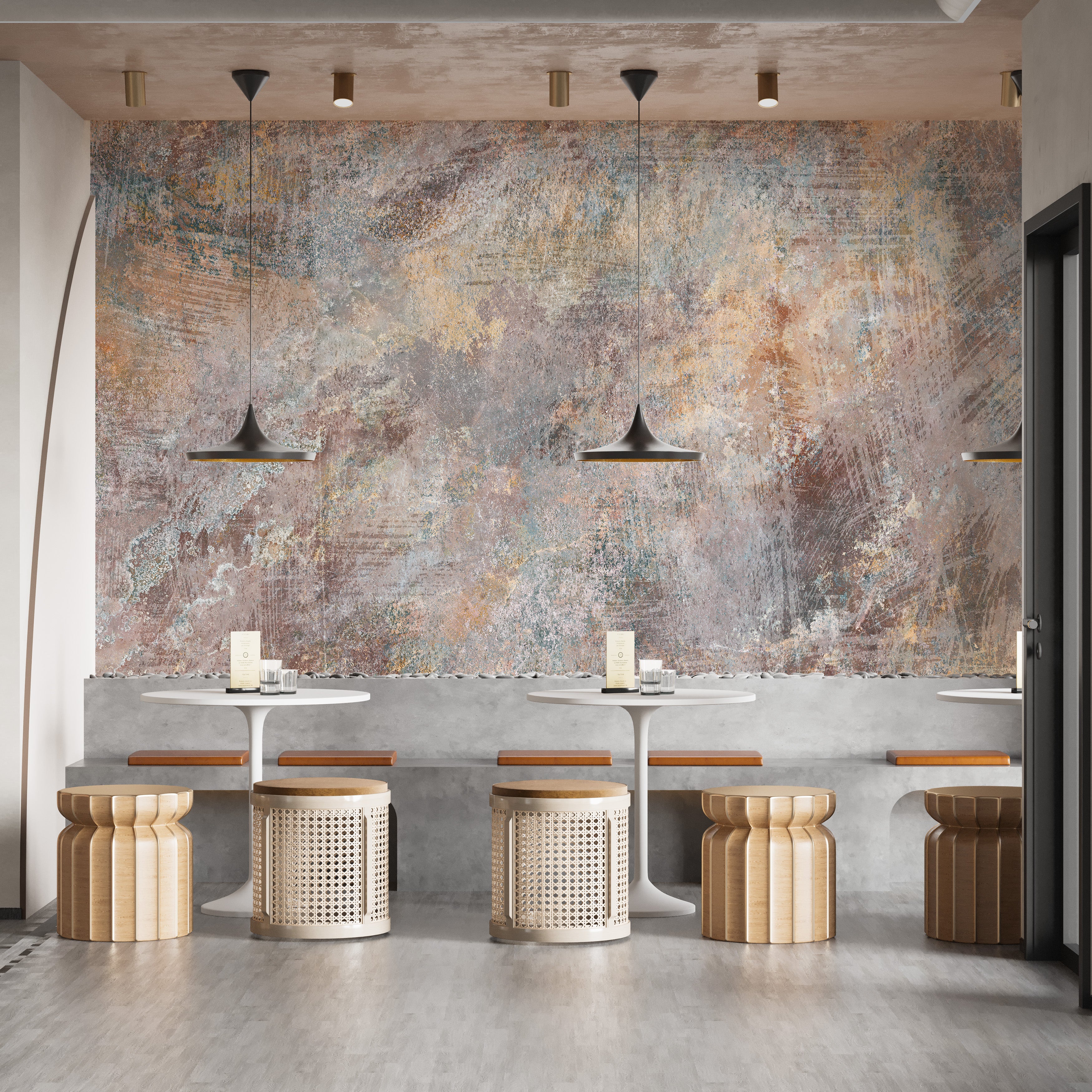 Rustic Concrete Stone Wall Mural for Industrial Interiors