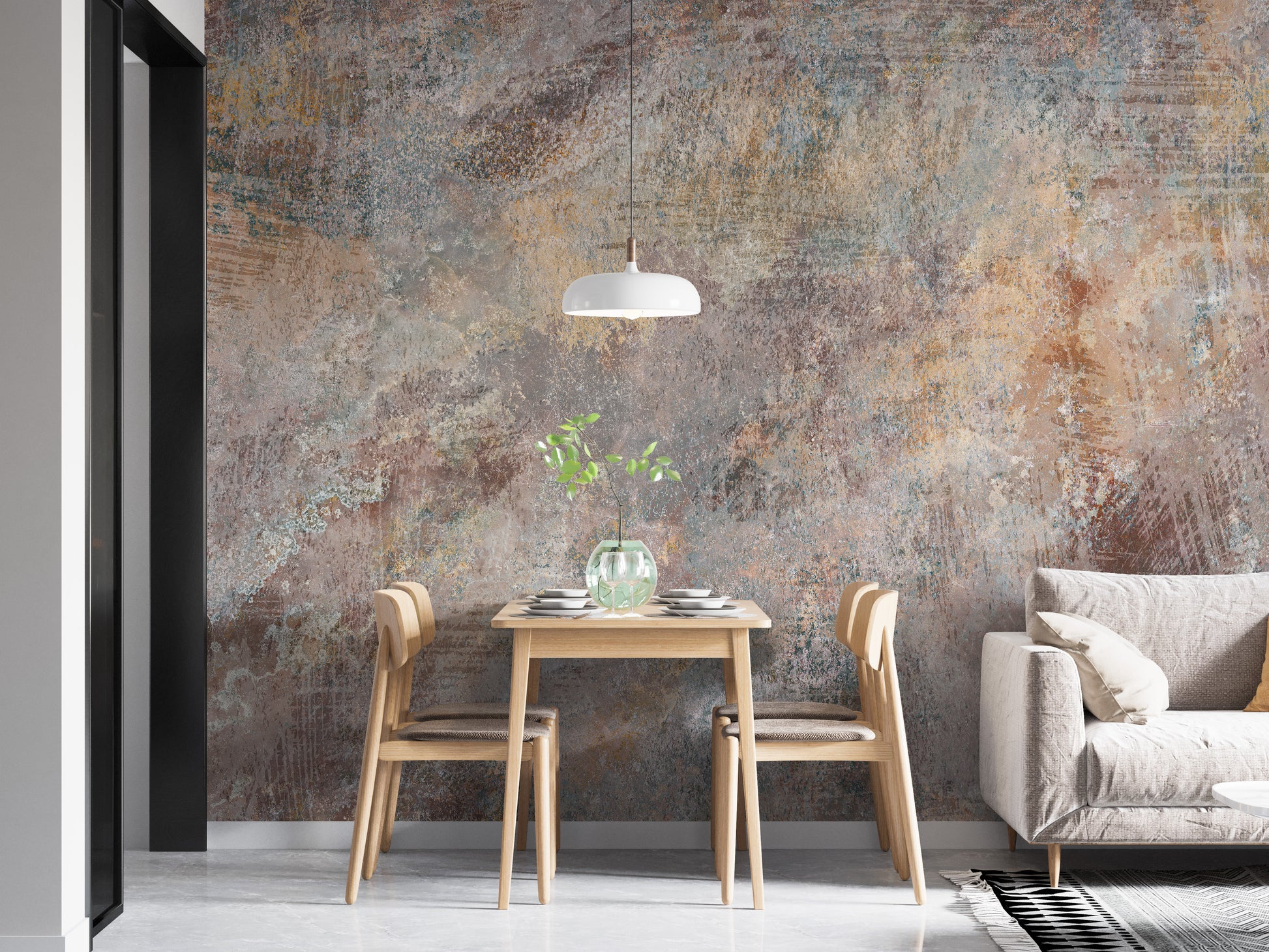 Old Rustic Concrete Stone Wall Mural for Vintage Spaces