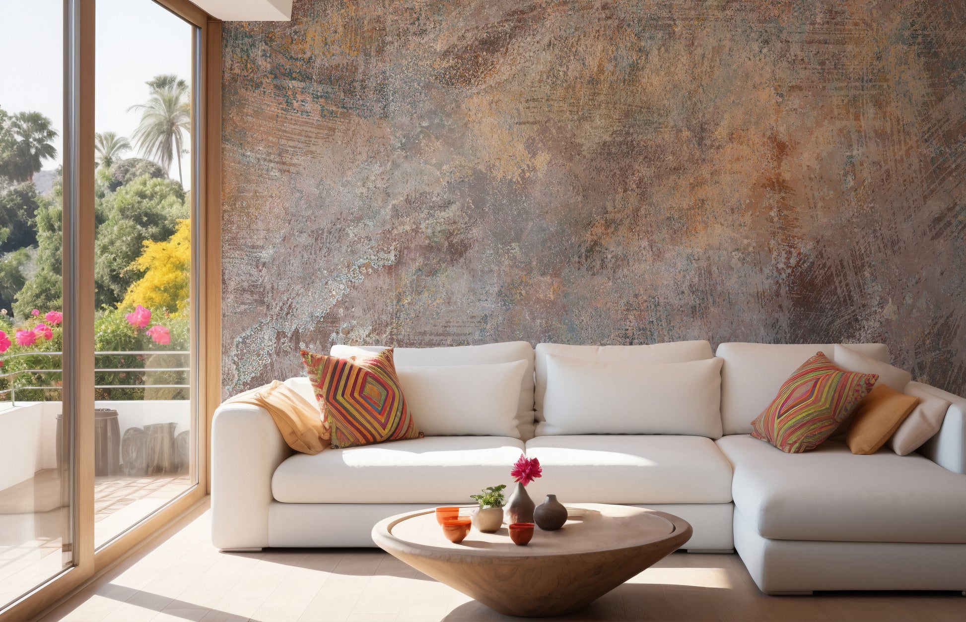 Rustic Concrete Stone Wall Mural for Home Interiors