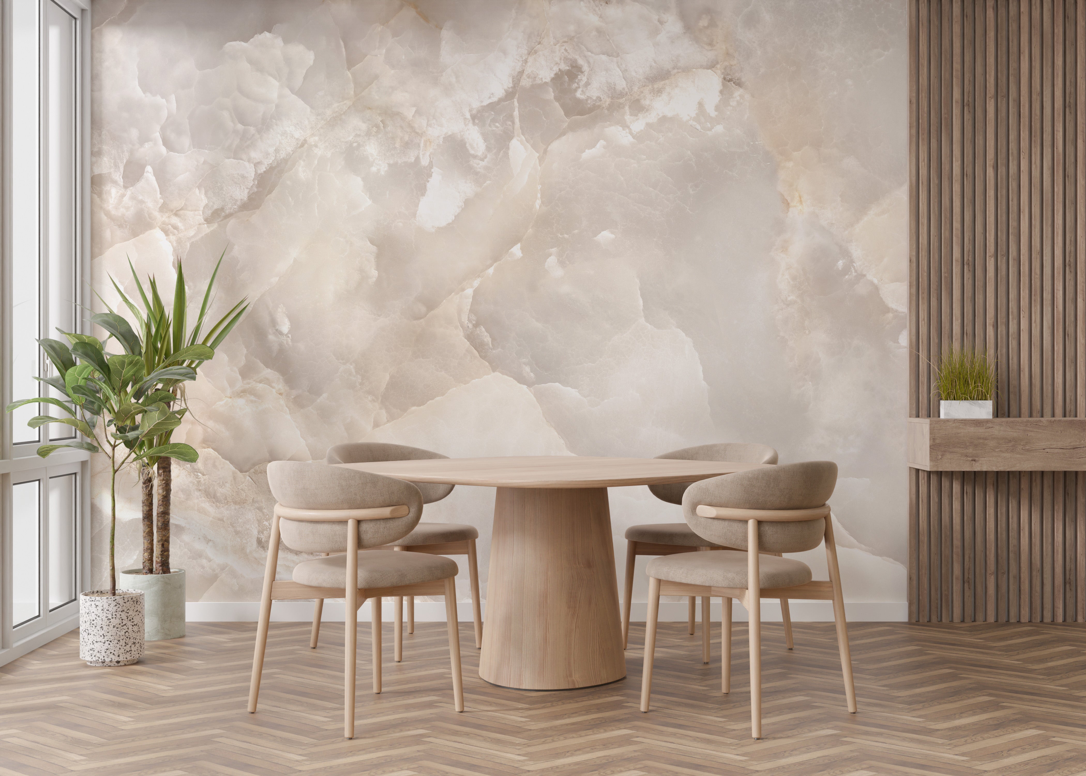 Stylish glitter stone beige marble wall mural for interiors