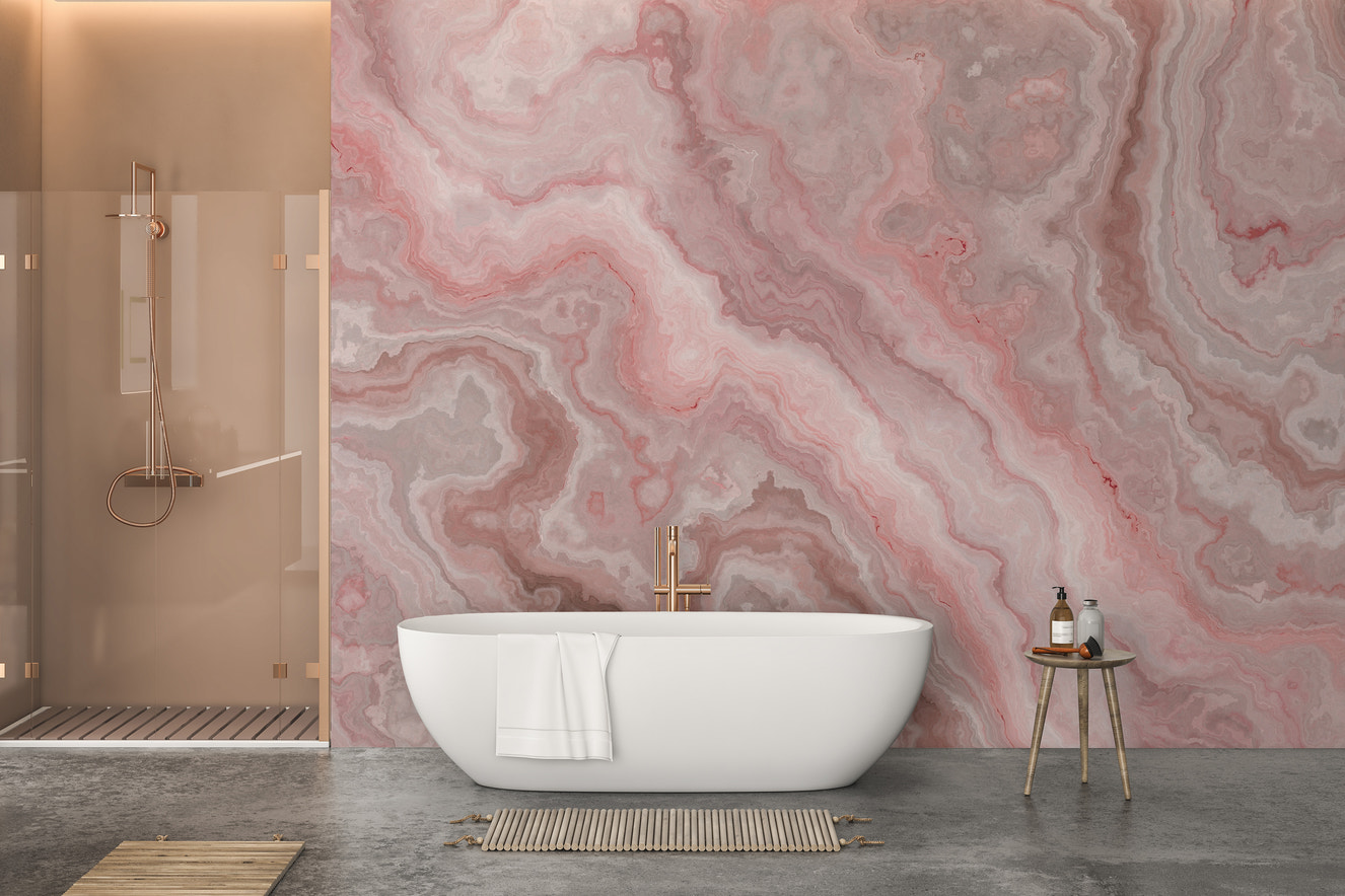 Pink Color Onyx Abstract Marble Wallpaper Murals