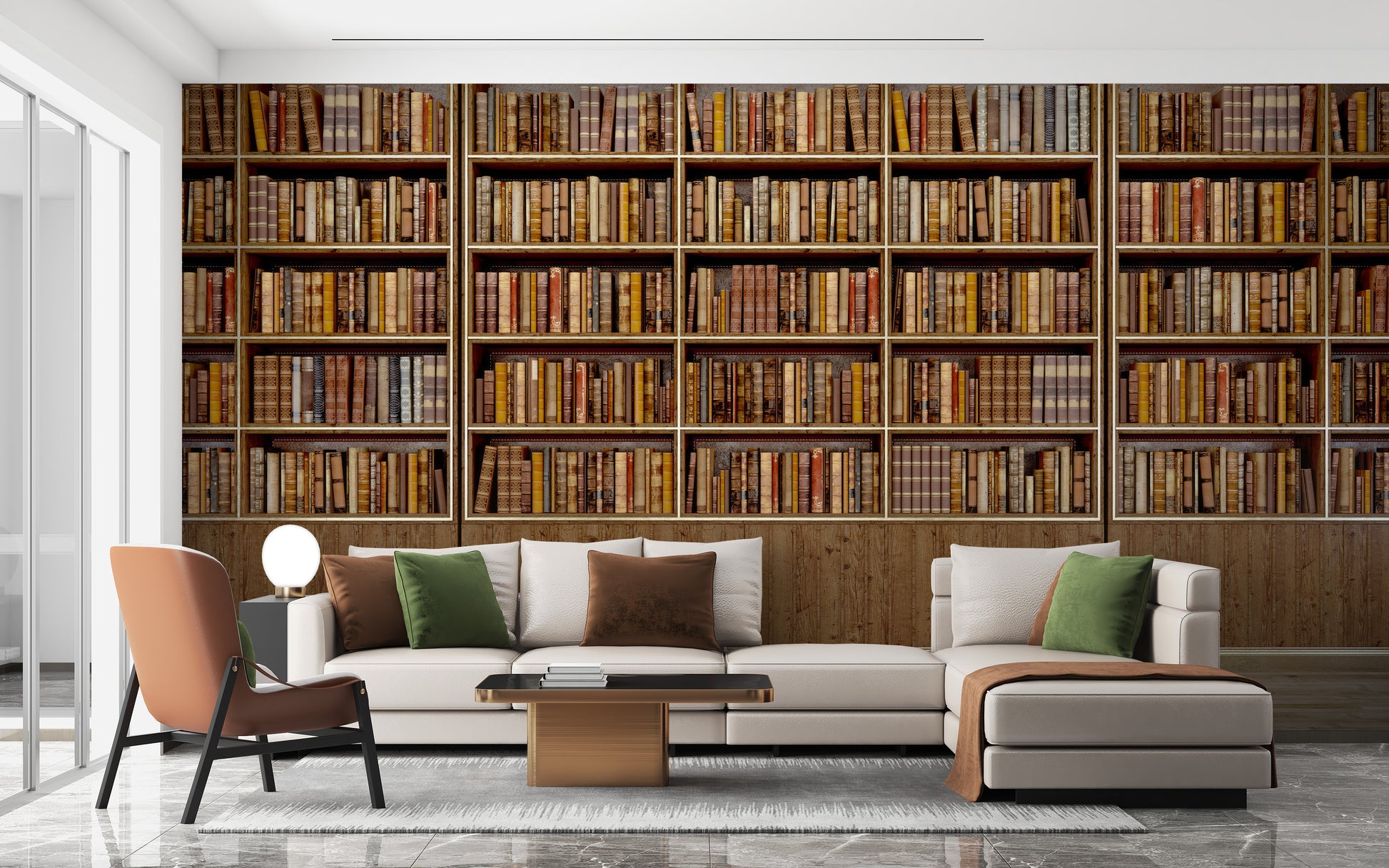 Cozy bookish nostalgia wall mural for reading corners