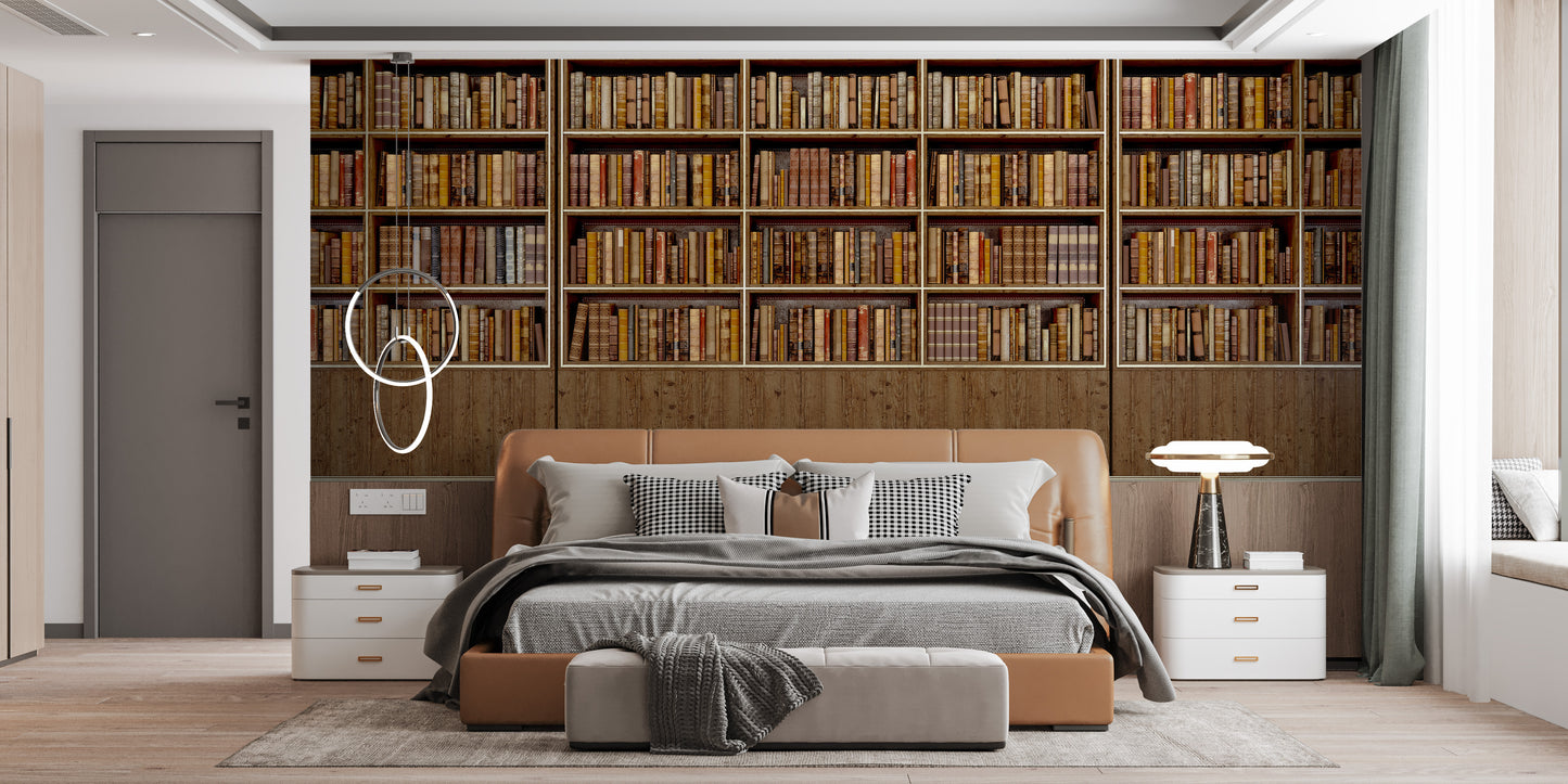 Literary-inspired wallpaper mural for a nostalgic feel