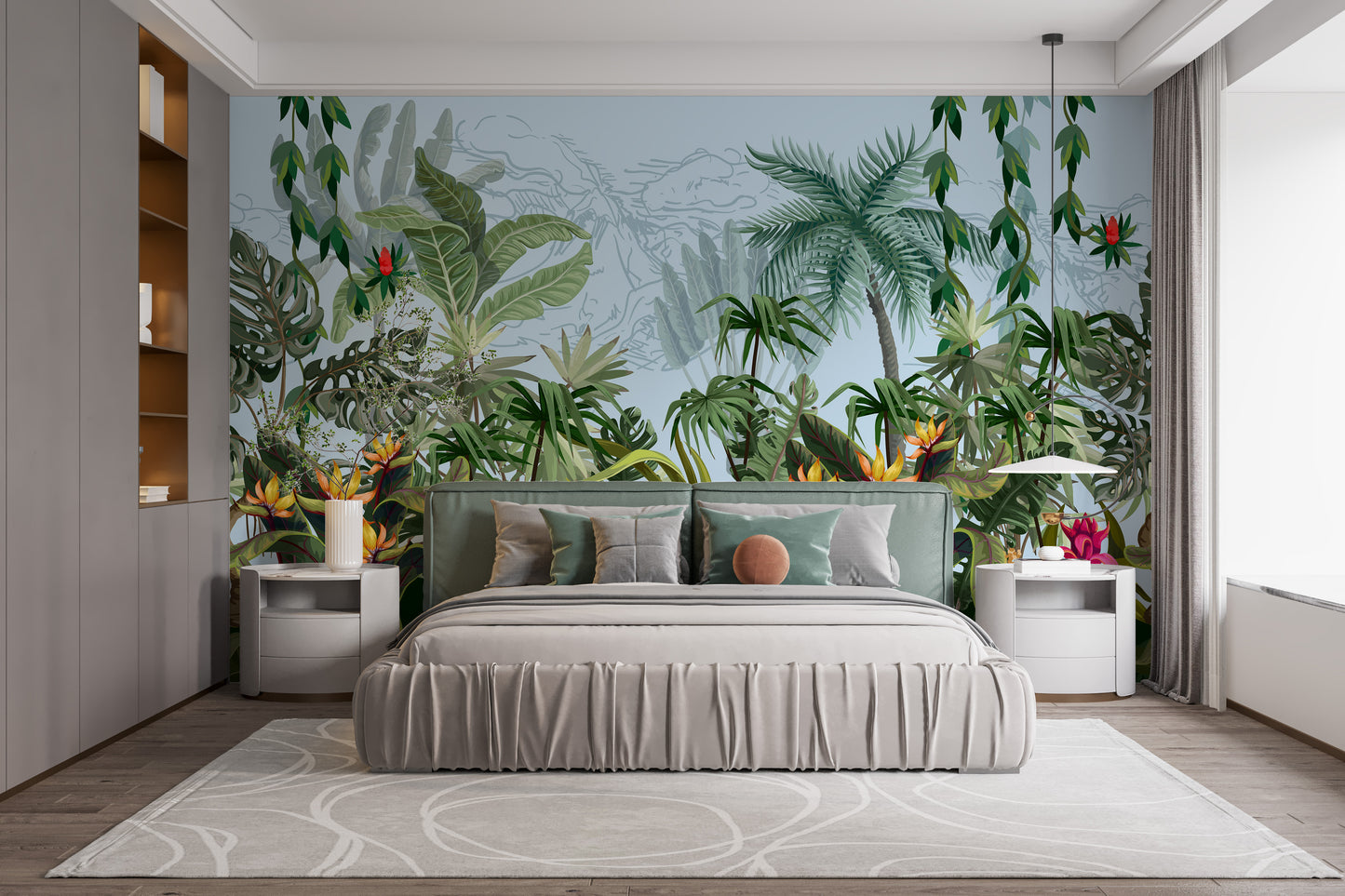 Green Wild Jungle Plants Peel and Stick Murals