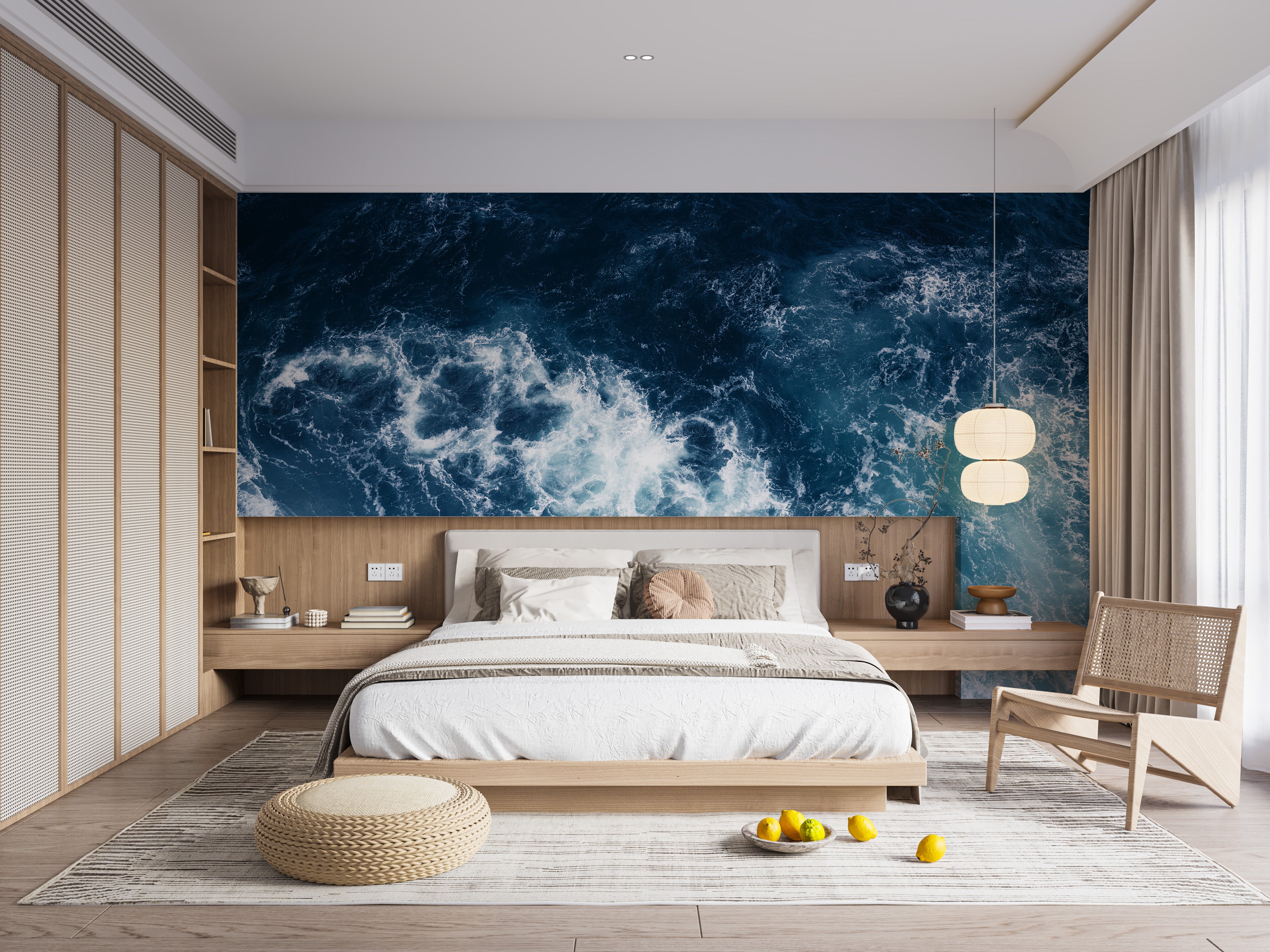 Glacier and stormy sea wallpaper mural for natural ambiance