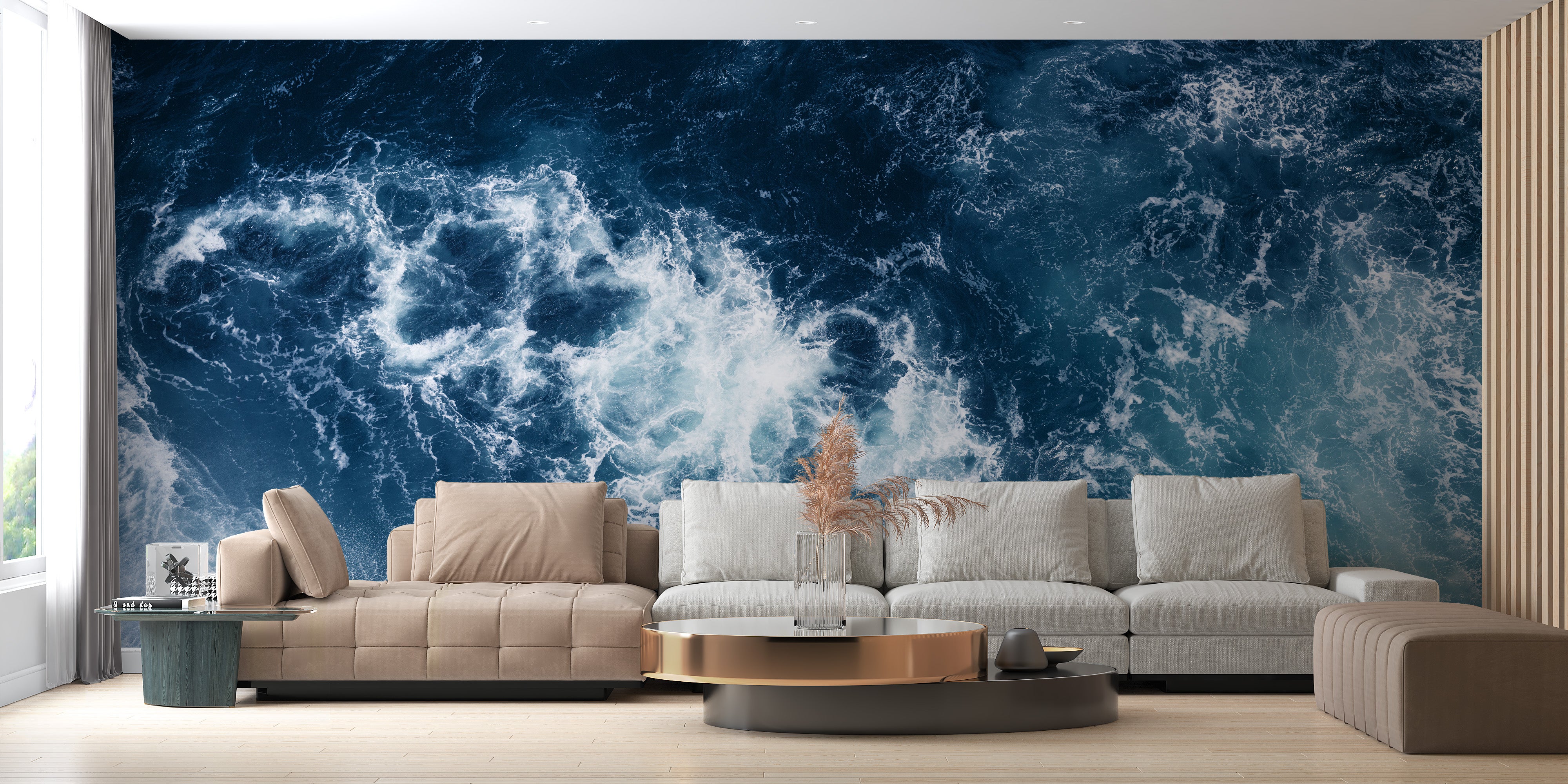 Stormy sea glacier wallpaper mural for dramatic wall decor