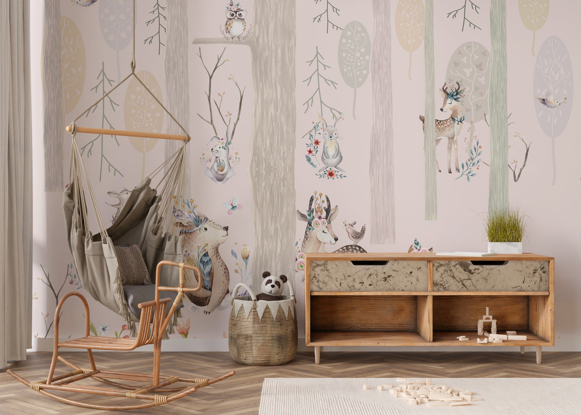 Magical forest realms wallpaper mural for creative spaces