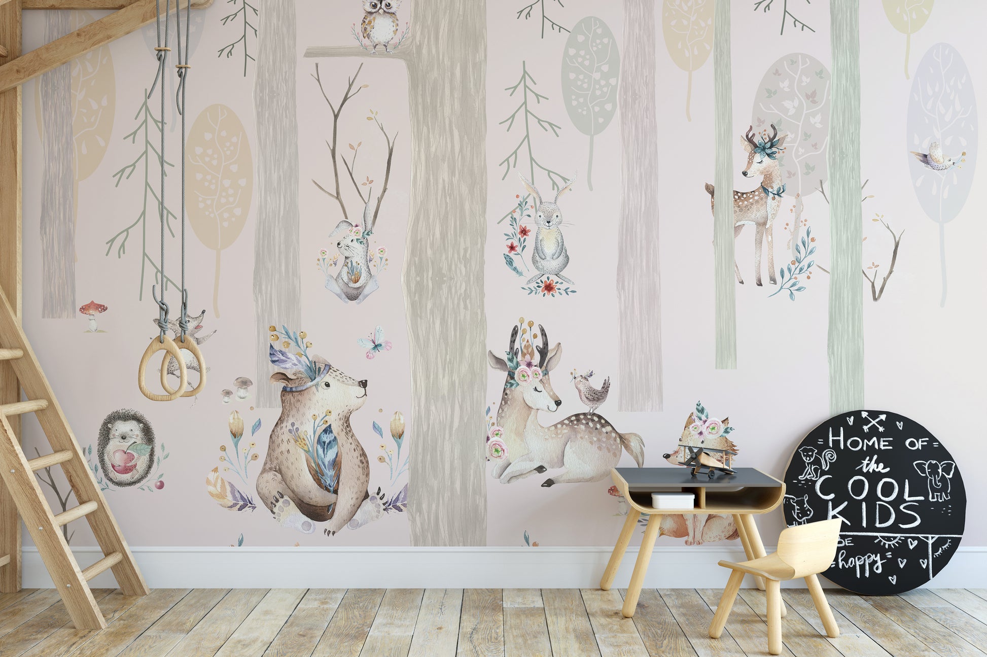 Enchanting forest realms mural for magical interior spaces