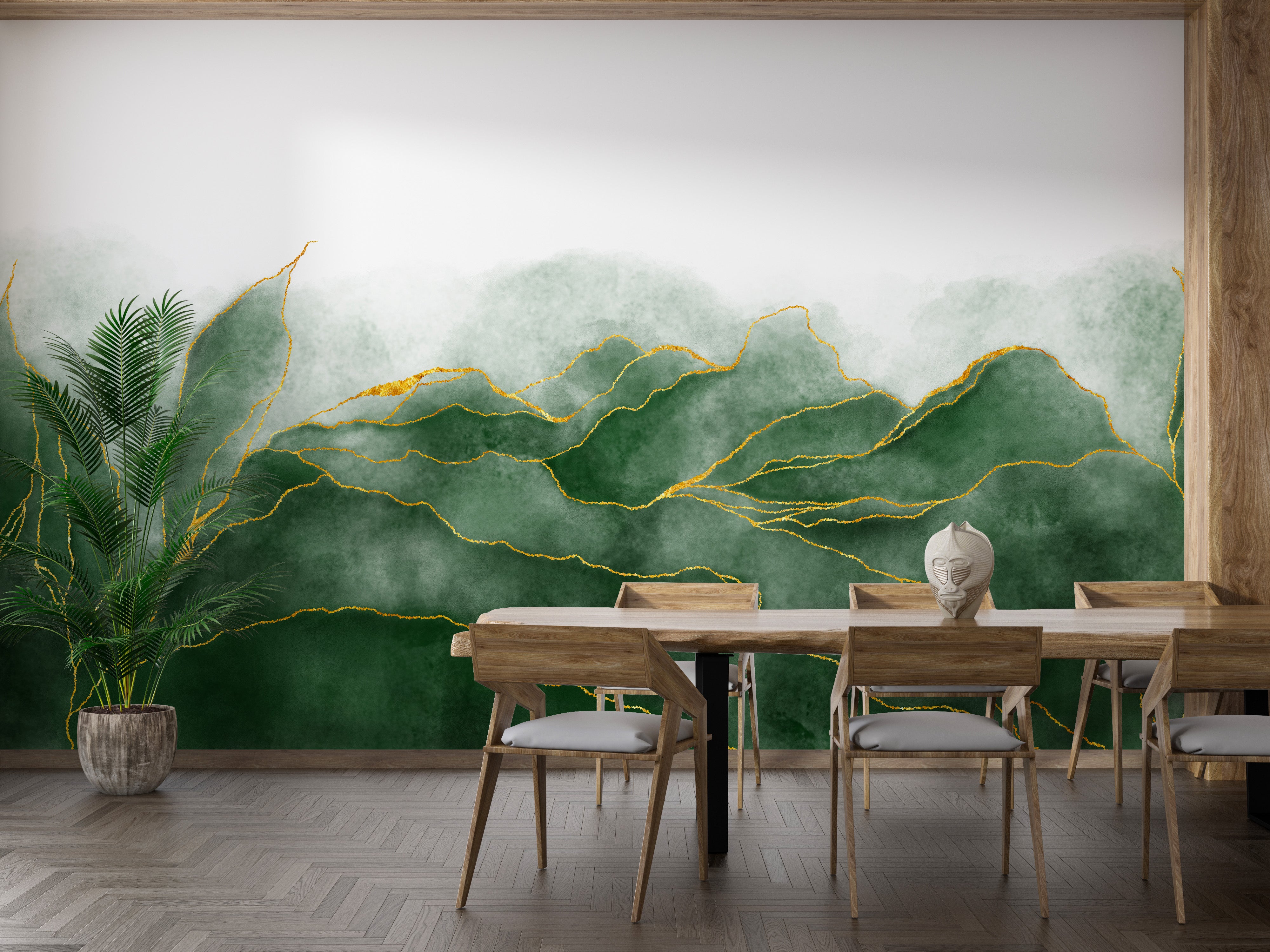 Vibrant green marble texture mural for refreshing wall decor