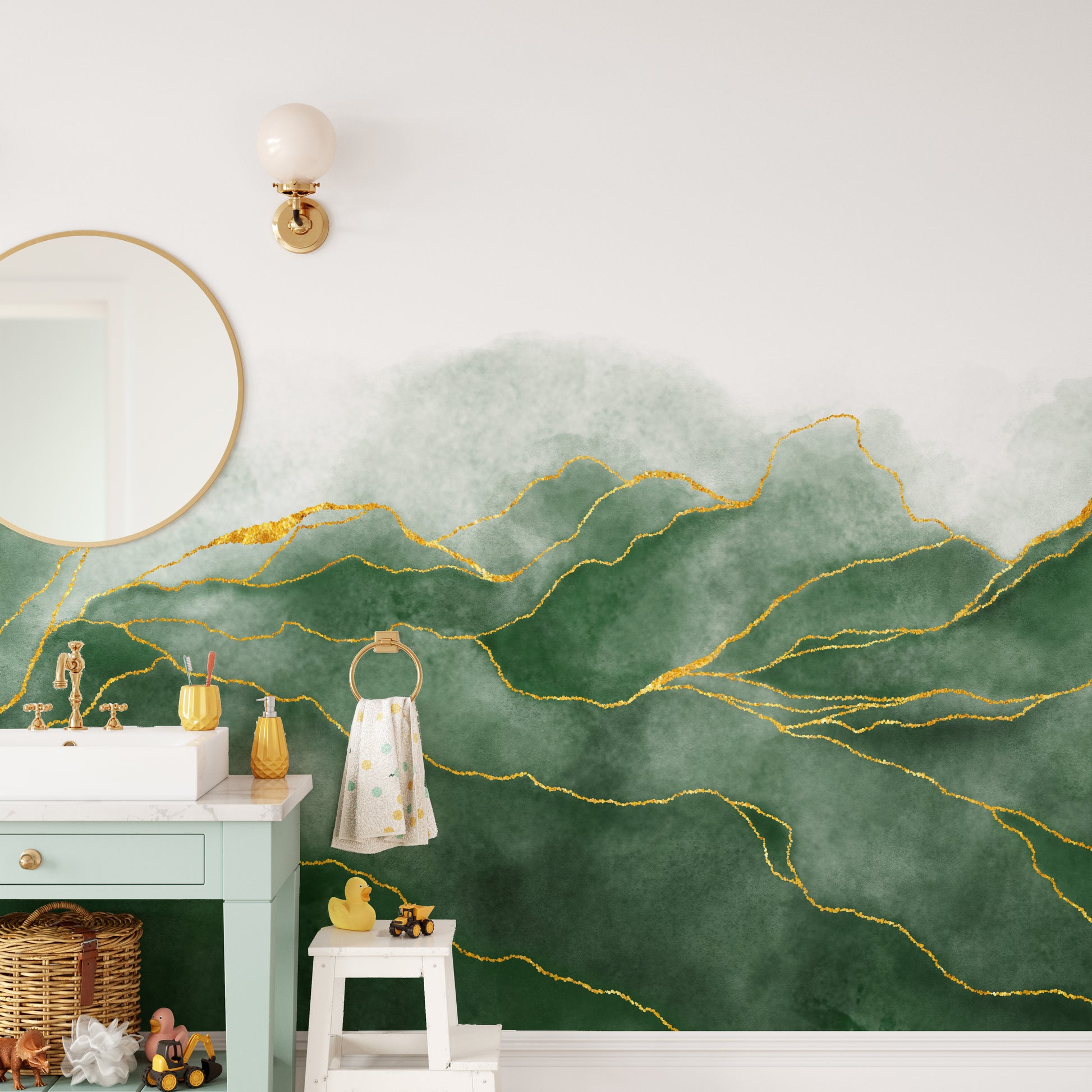 Marble Texture Lush Green Wall Murals