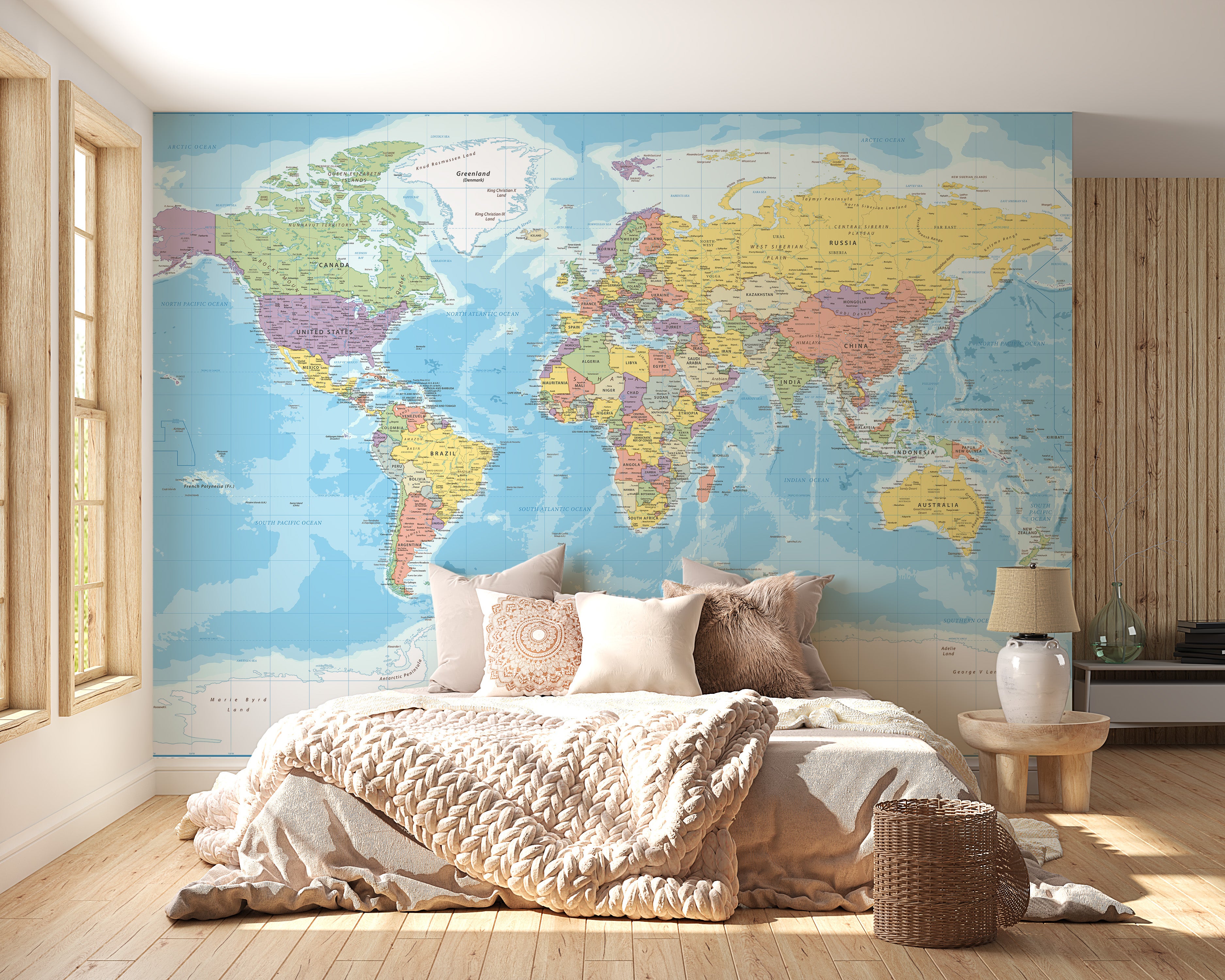 Globe explorer map wallpaper for travel-inspired wall decor