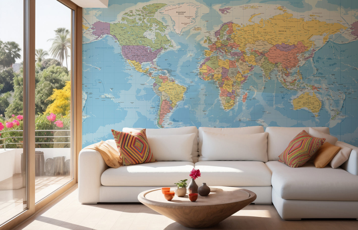 Decorative globe explorer wallpaper for map-themed walls