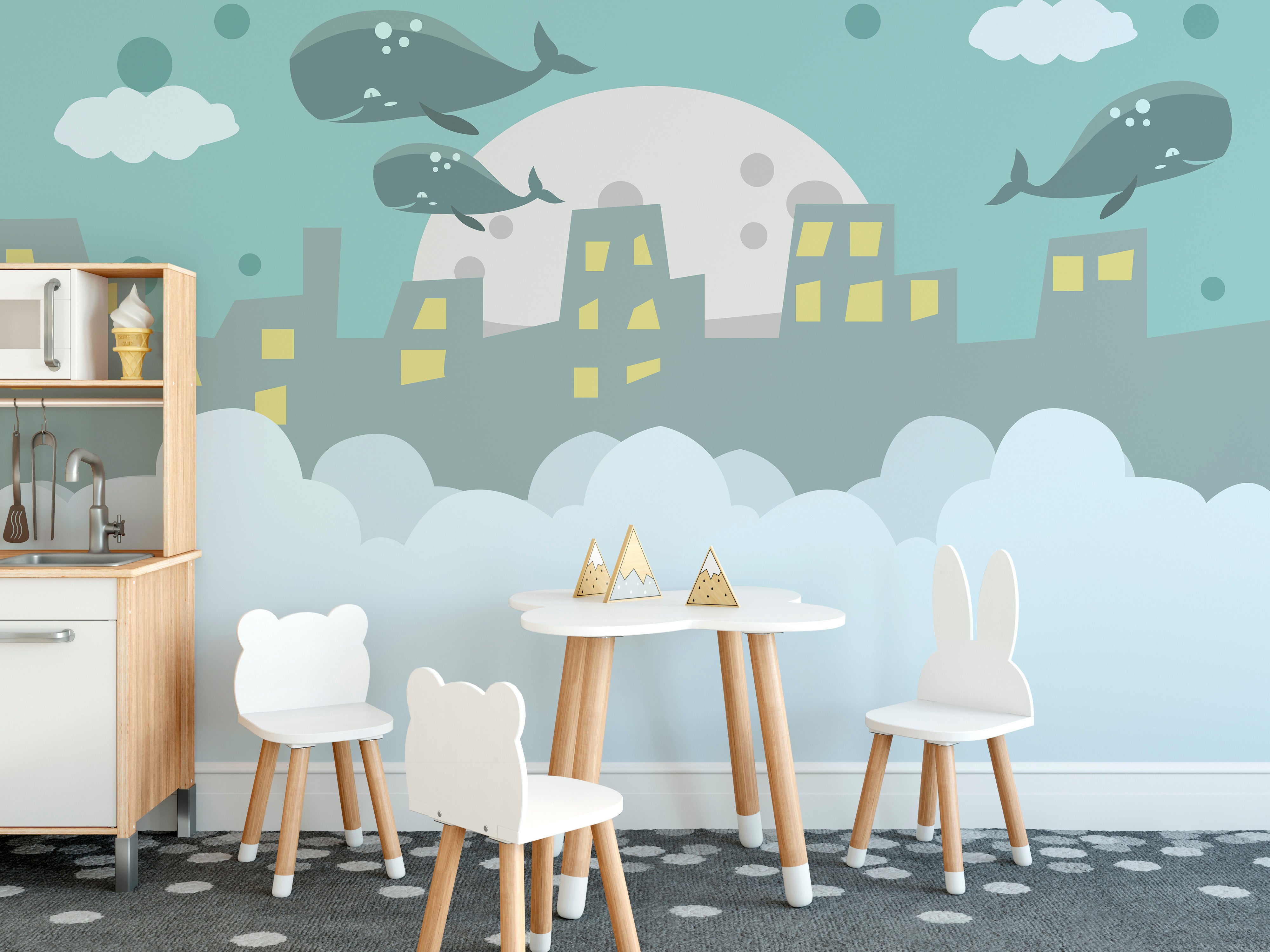 Majestic aerial mural for elegant and peaceful wall designs.
