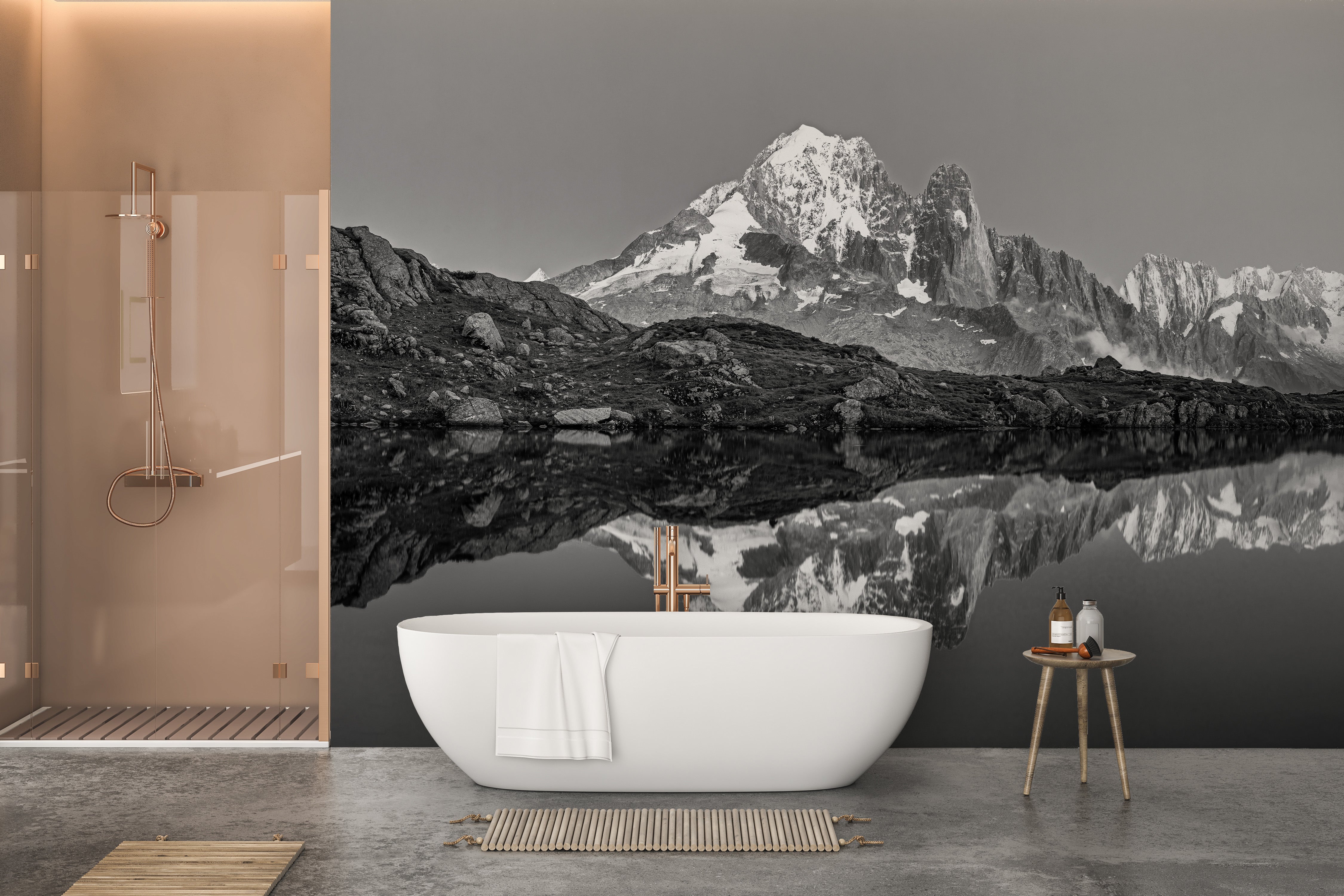 Serene misty mountain wallpaper with tranquil details.
