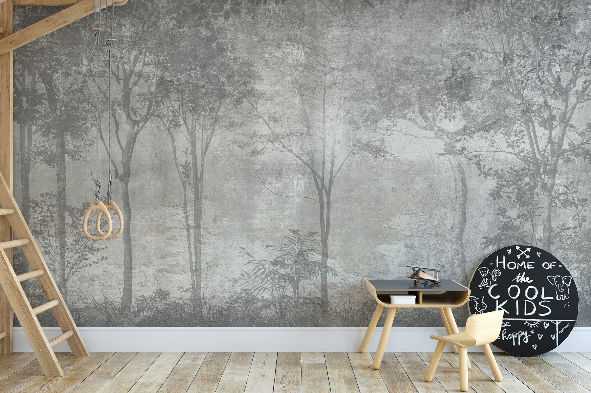 Forest haven wall mural featuring a dreamy woodland view.
