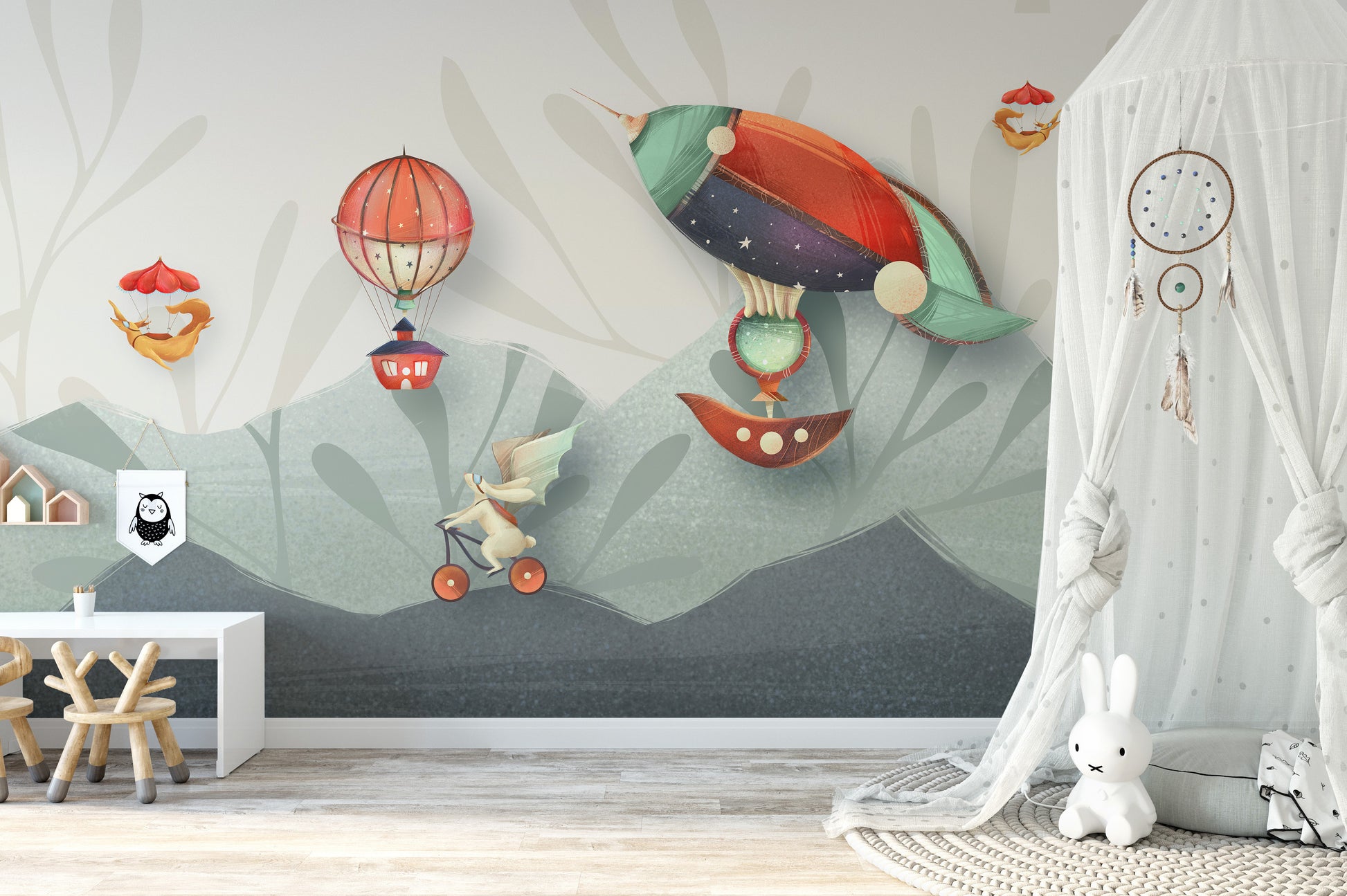 Dynamic adventures in animation mural for fun-filled walls.