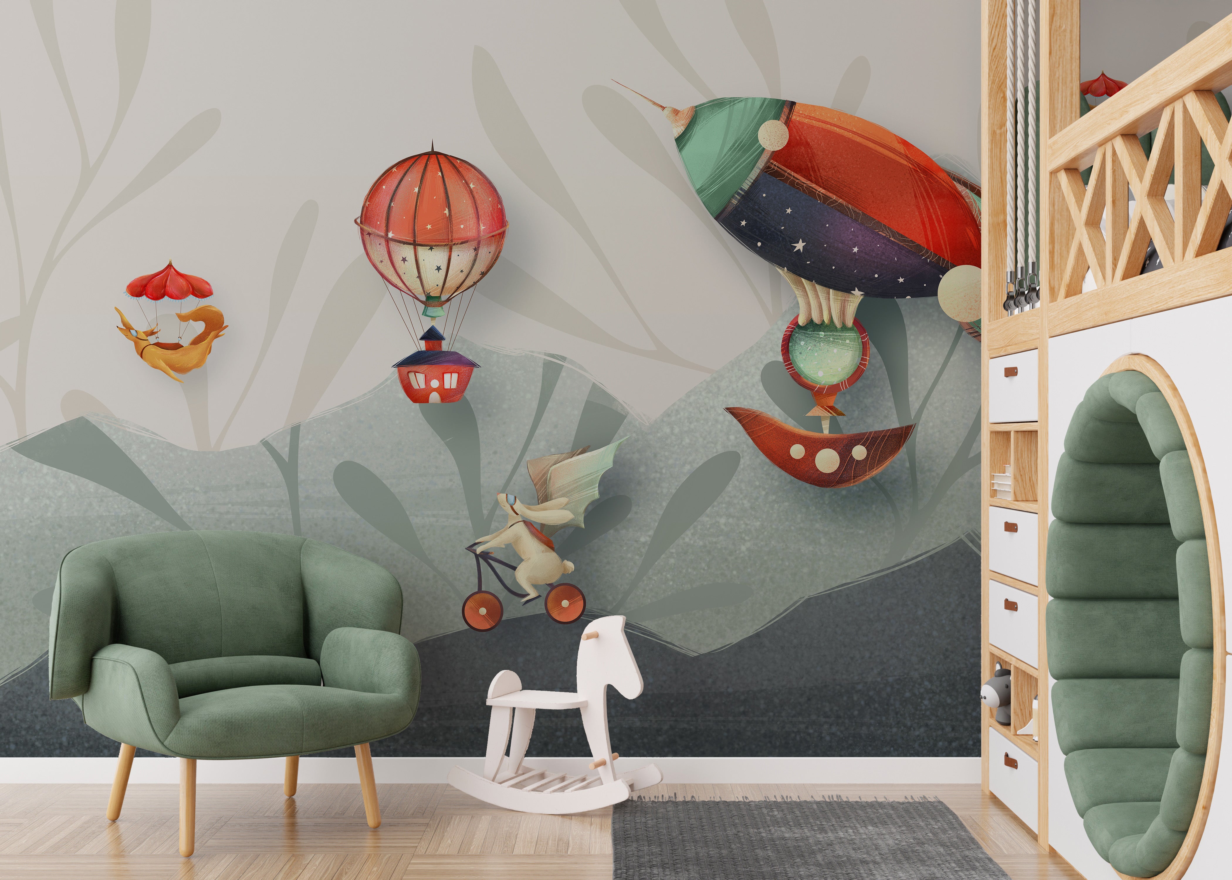 Adventures in animation mural sparking joy in kids' rooms.
