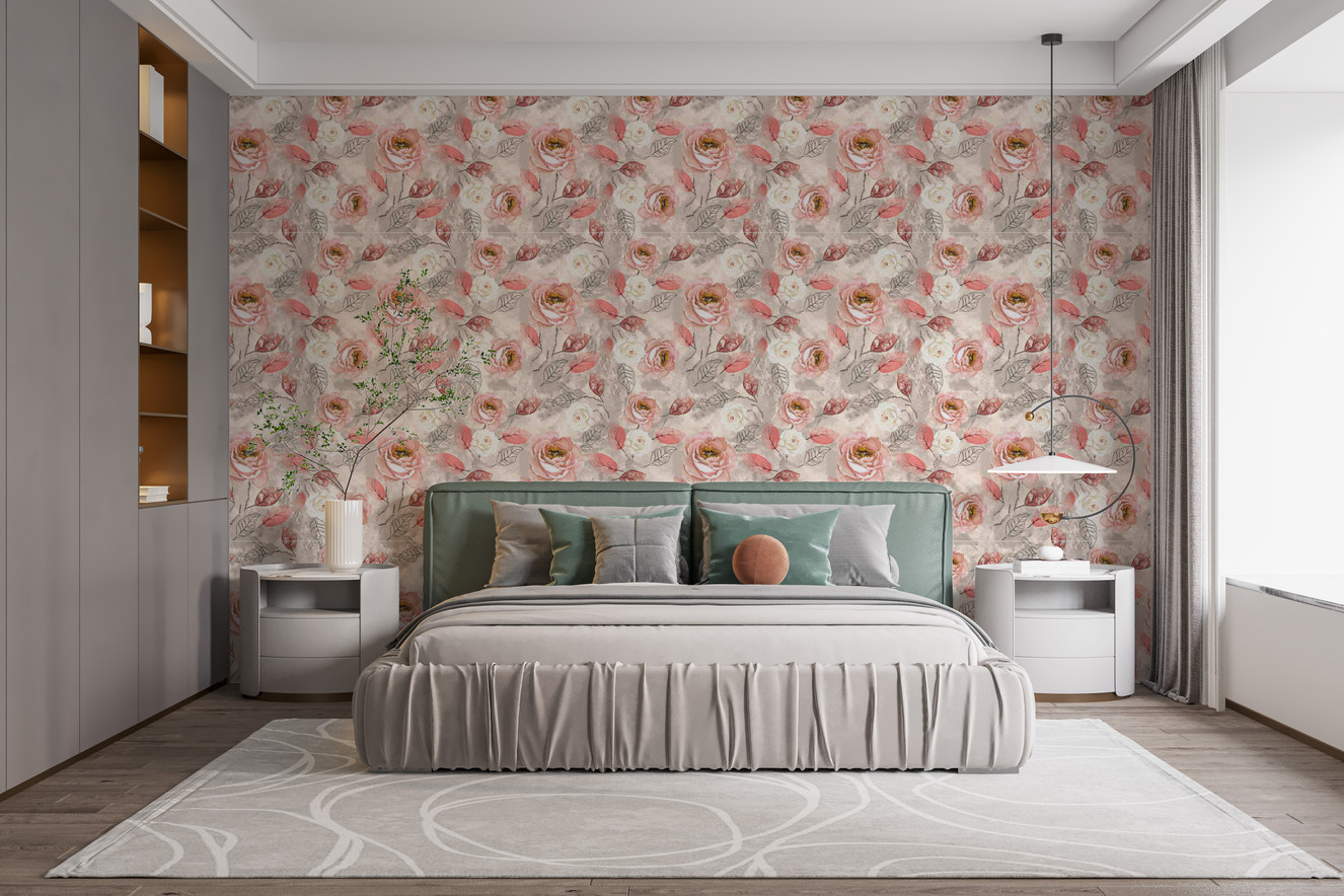 Watercolor Blossom Bliss Pattern Wallpaper