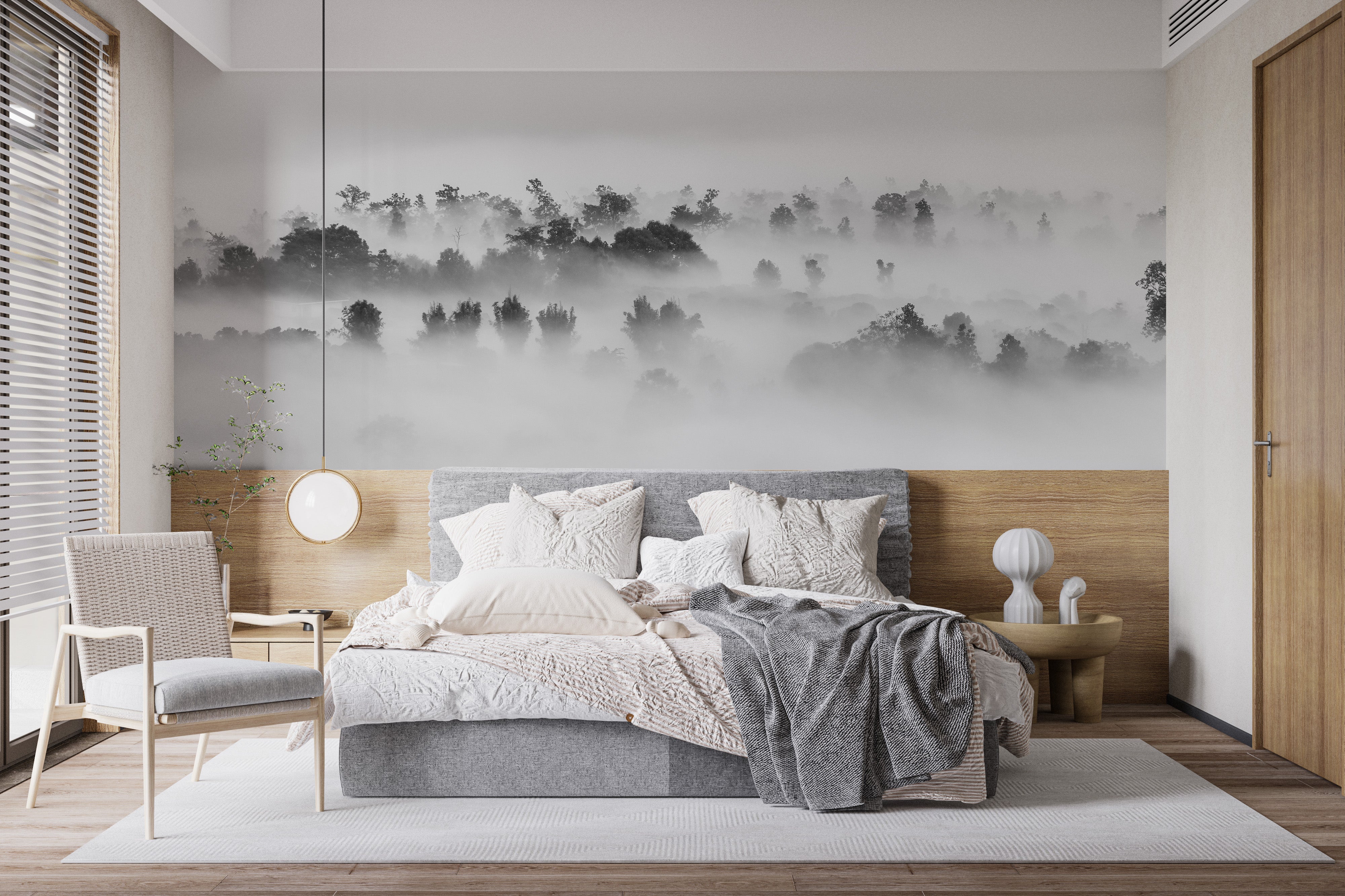 Stormy silhouettes mural for artistic and stylish wall transformations.



