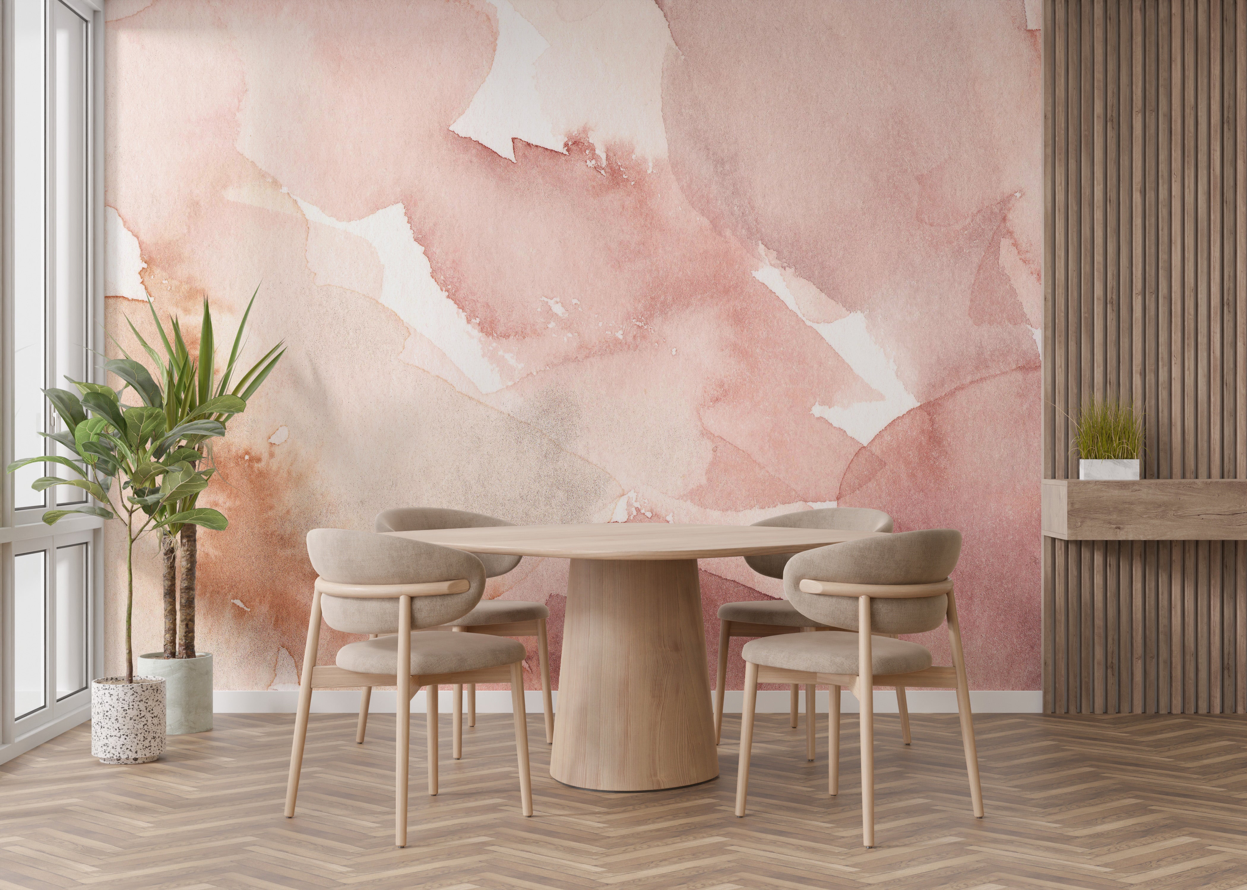 Gentle pink waves mural for a calming and artistic touch.
