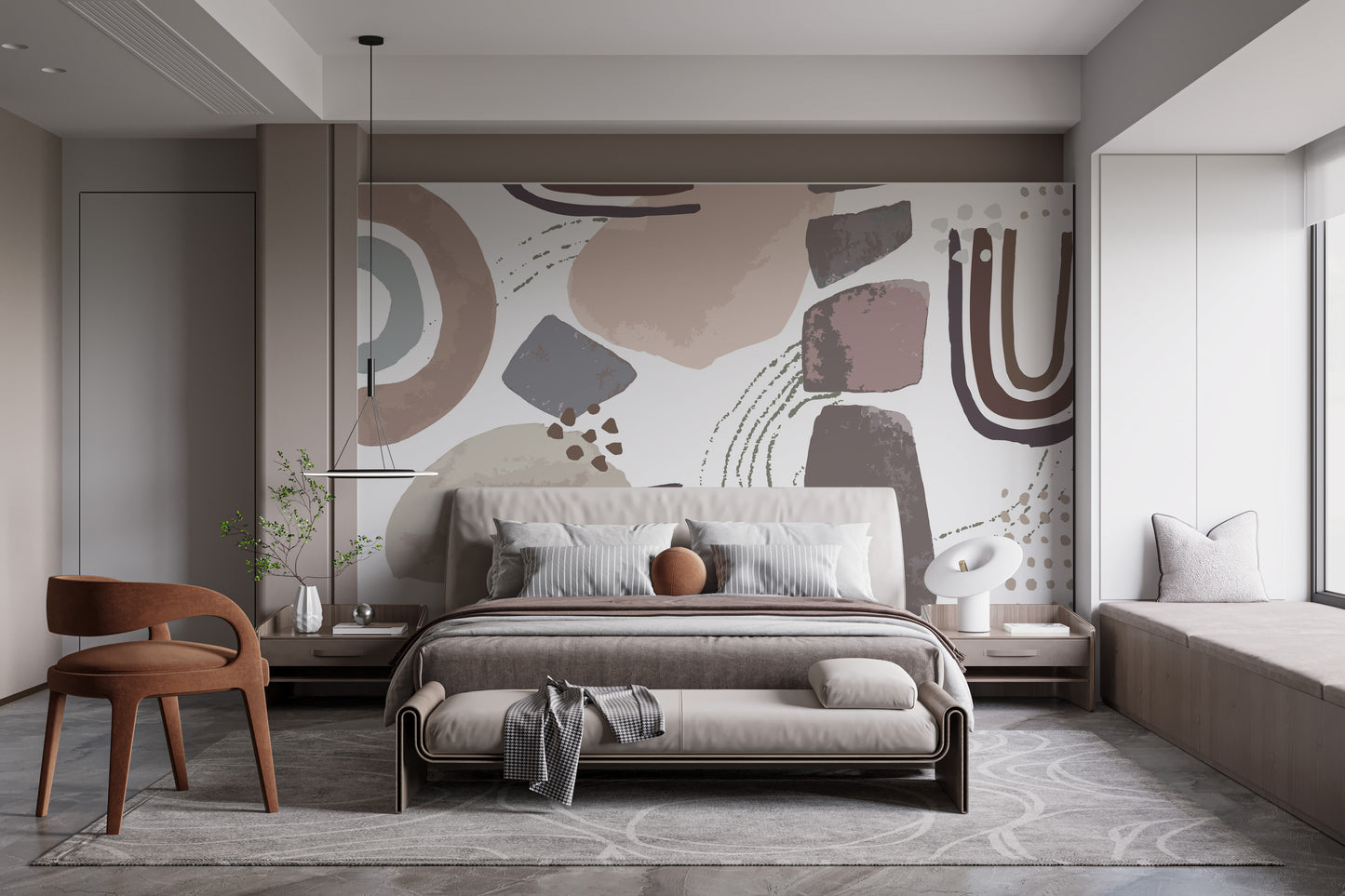 Minimalist wallpaper mural inspired by Scandinavian simplicity.
