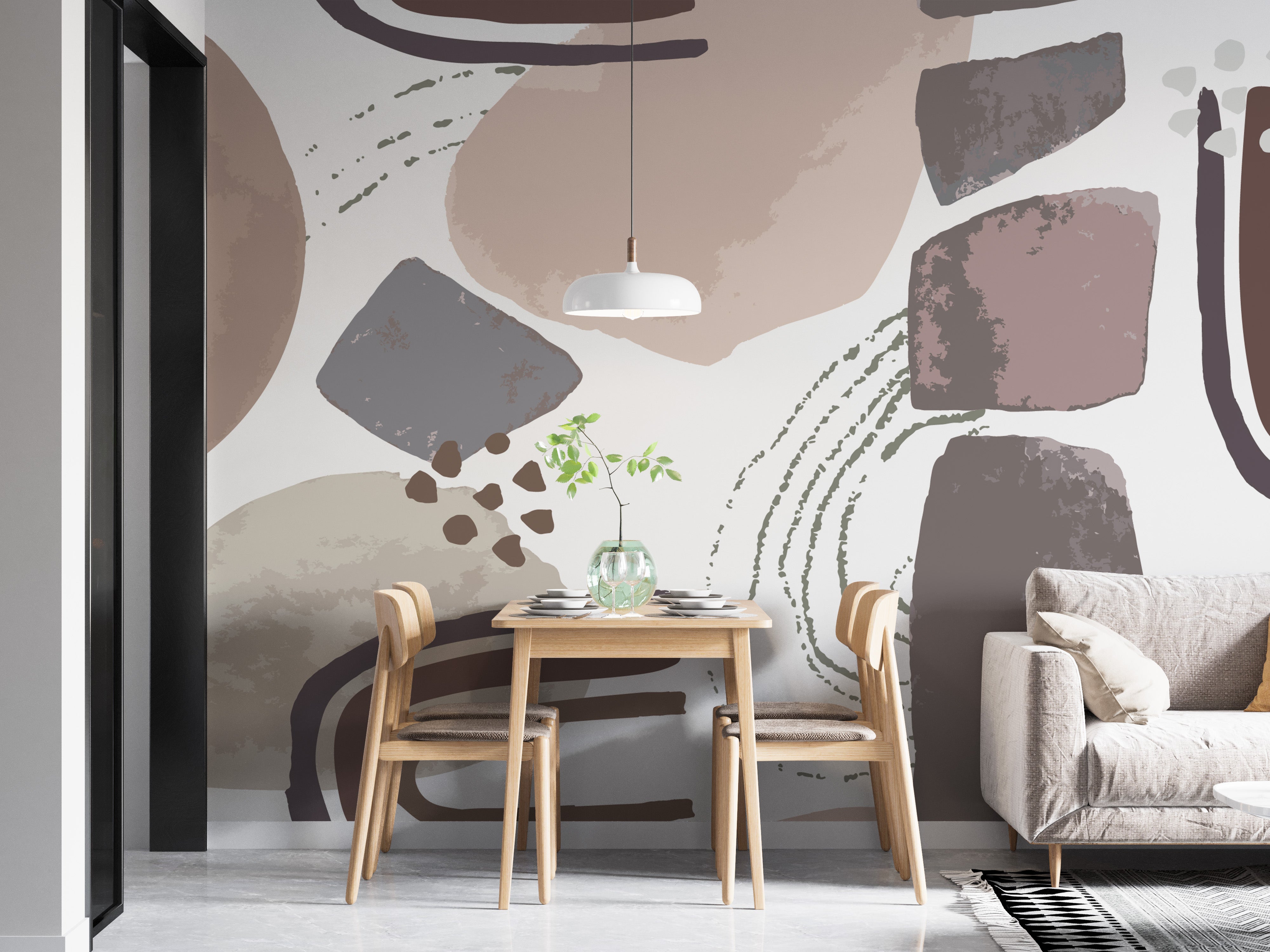 Scandinavian-inspired wallpaper mural for calming decor.
