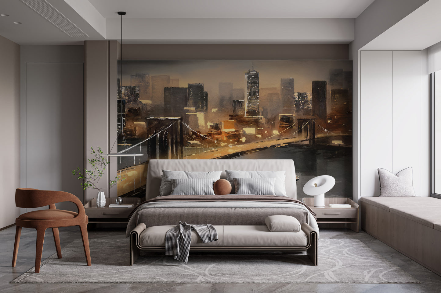 Colorful New York impressions mural for contemporary interiors.
