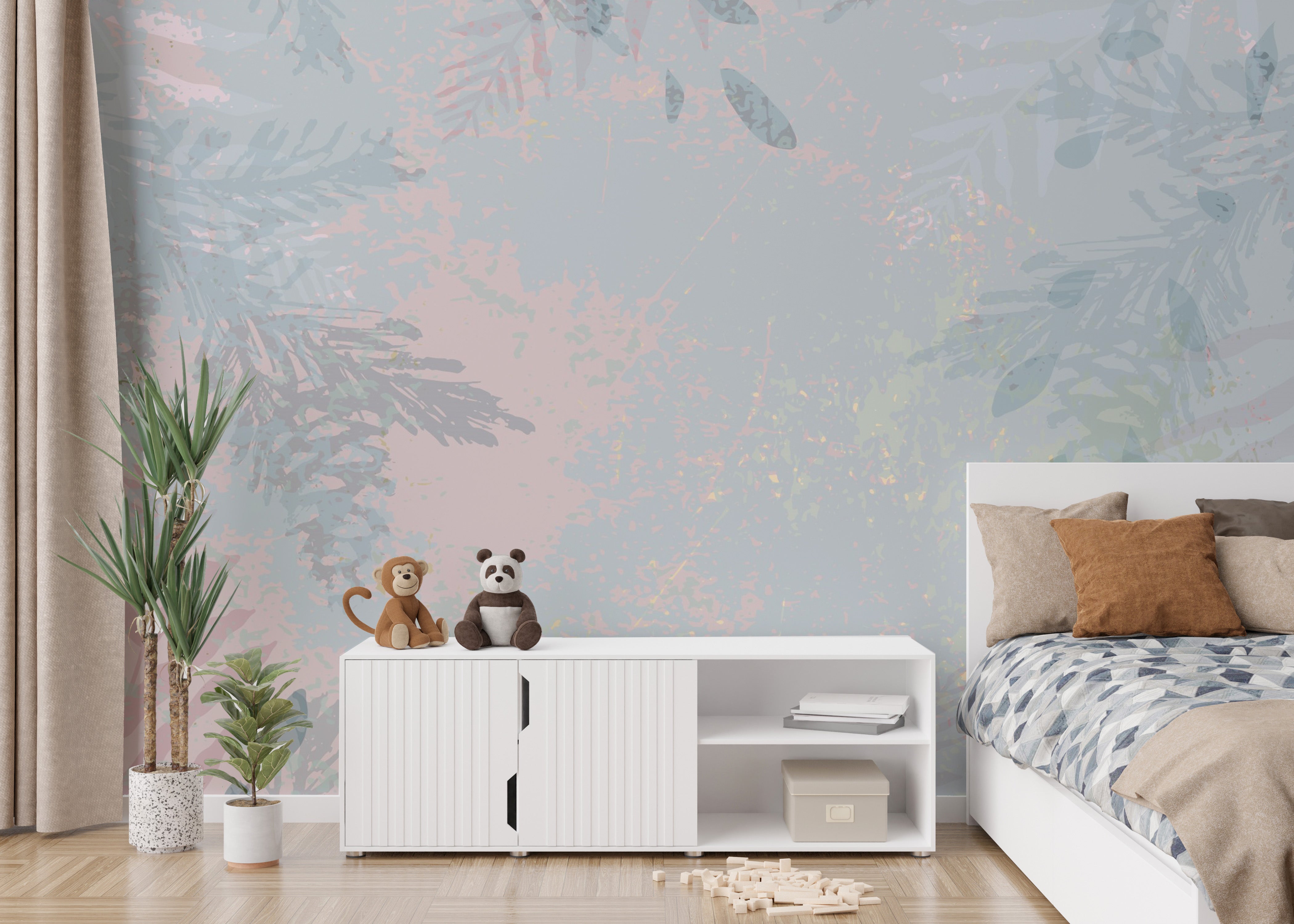 Lush Enchanted Eden mural for serene and stylish wall decor.
