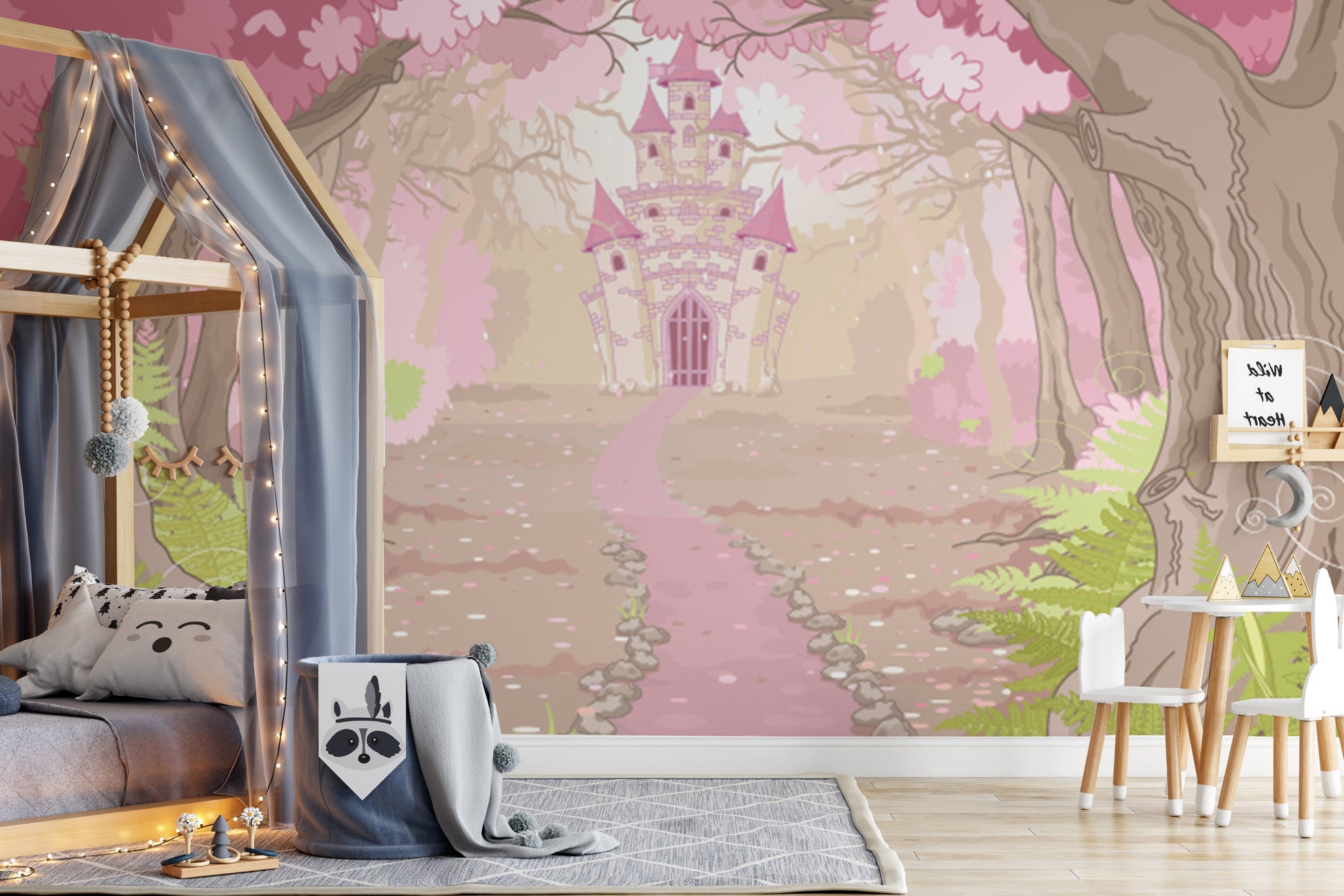 Artistic wallpaper mural featuring a majestic dream castle design.
