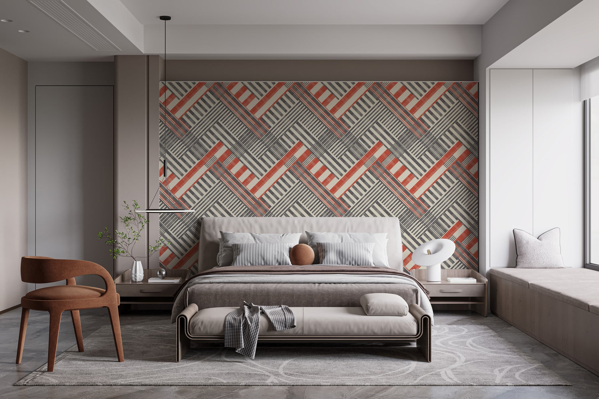 Elegant striped geometric wallpaper for modern and sleek decor.
