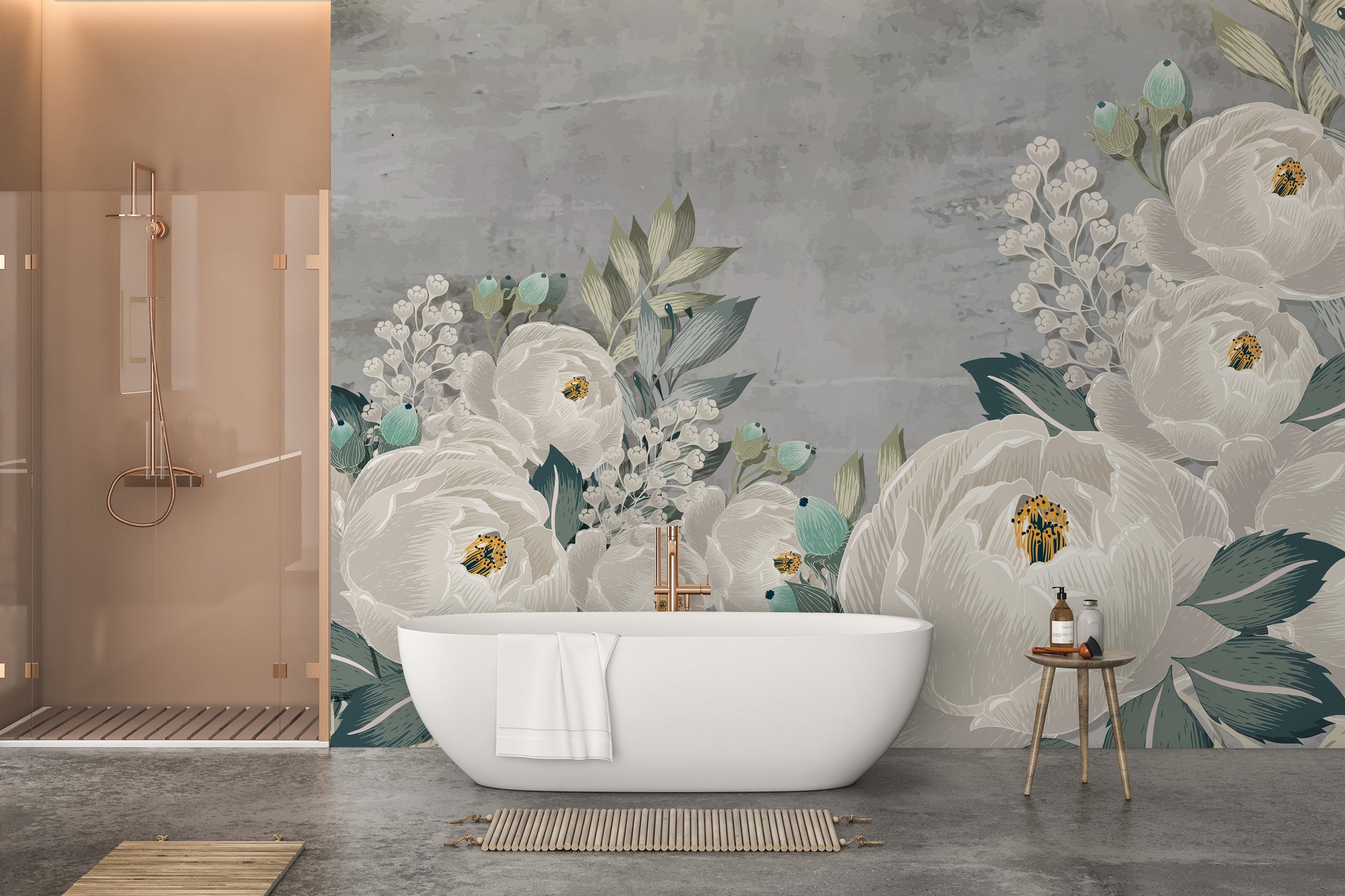 Elegant peony sketch wallpaper with a touch of grunge aesthetics.
