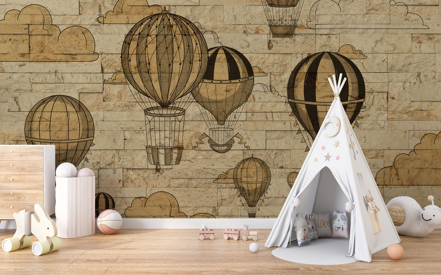 Sky Adventures Hot Air Balloons Wall Murals