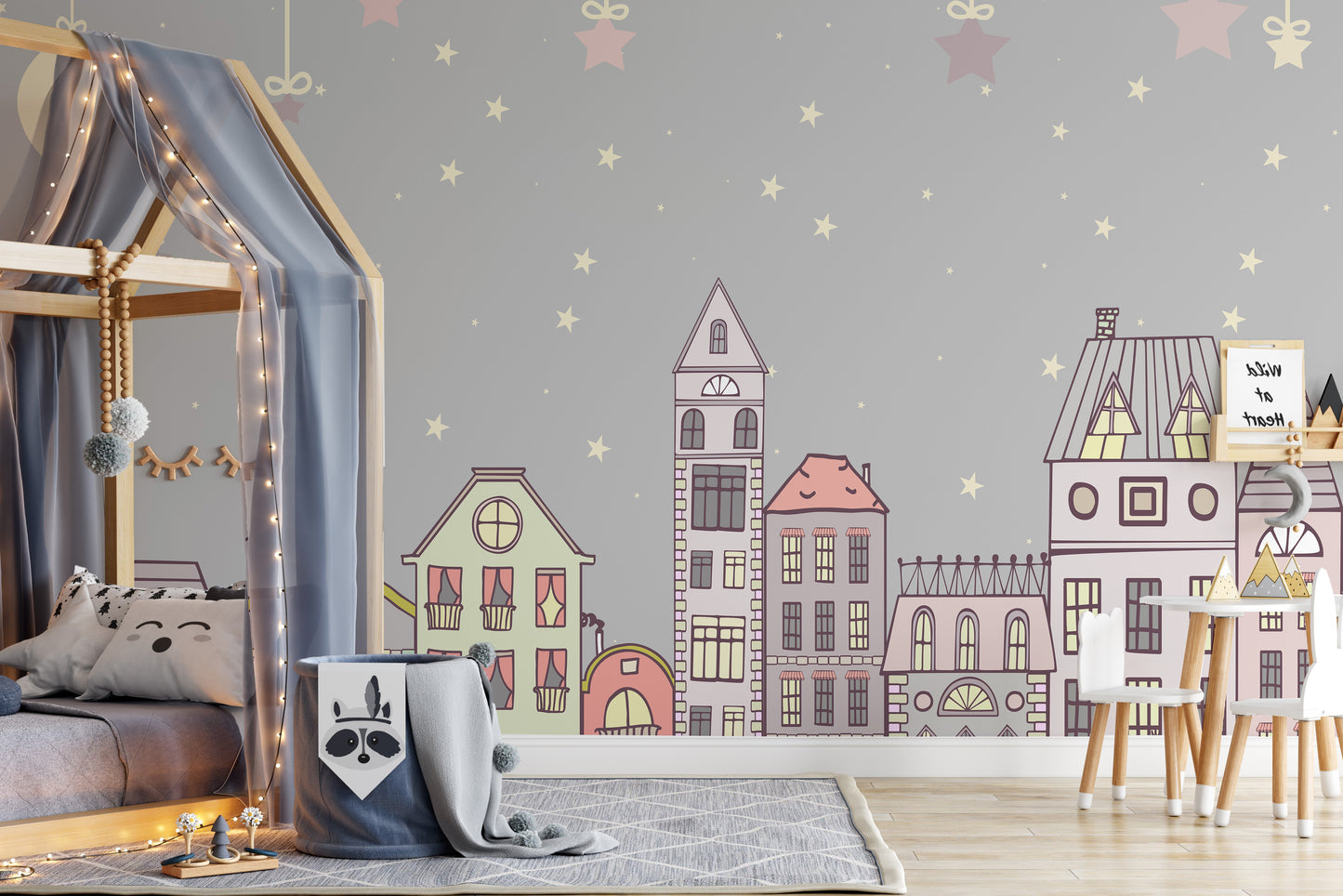 Cuteness-themed mural for cheerful and vibrant wall decor.
