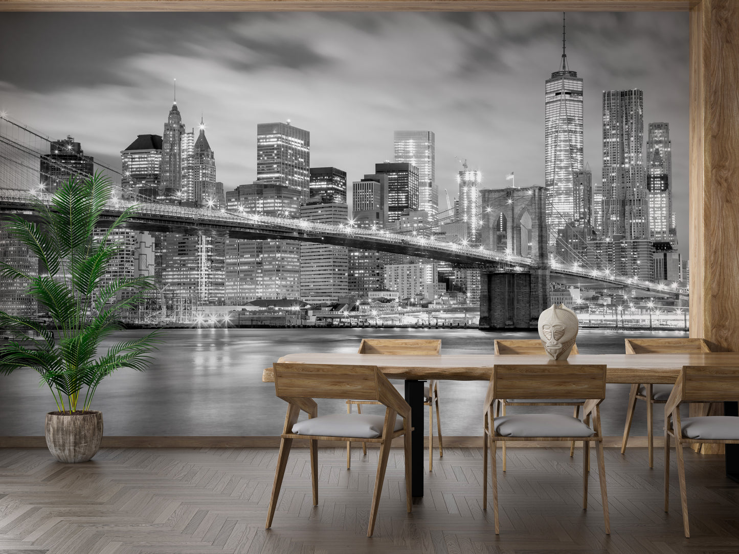 Stunning mural of Brooklyn Bridge for urban and sophisticated walls.
