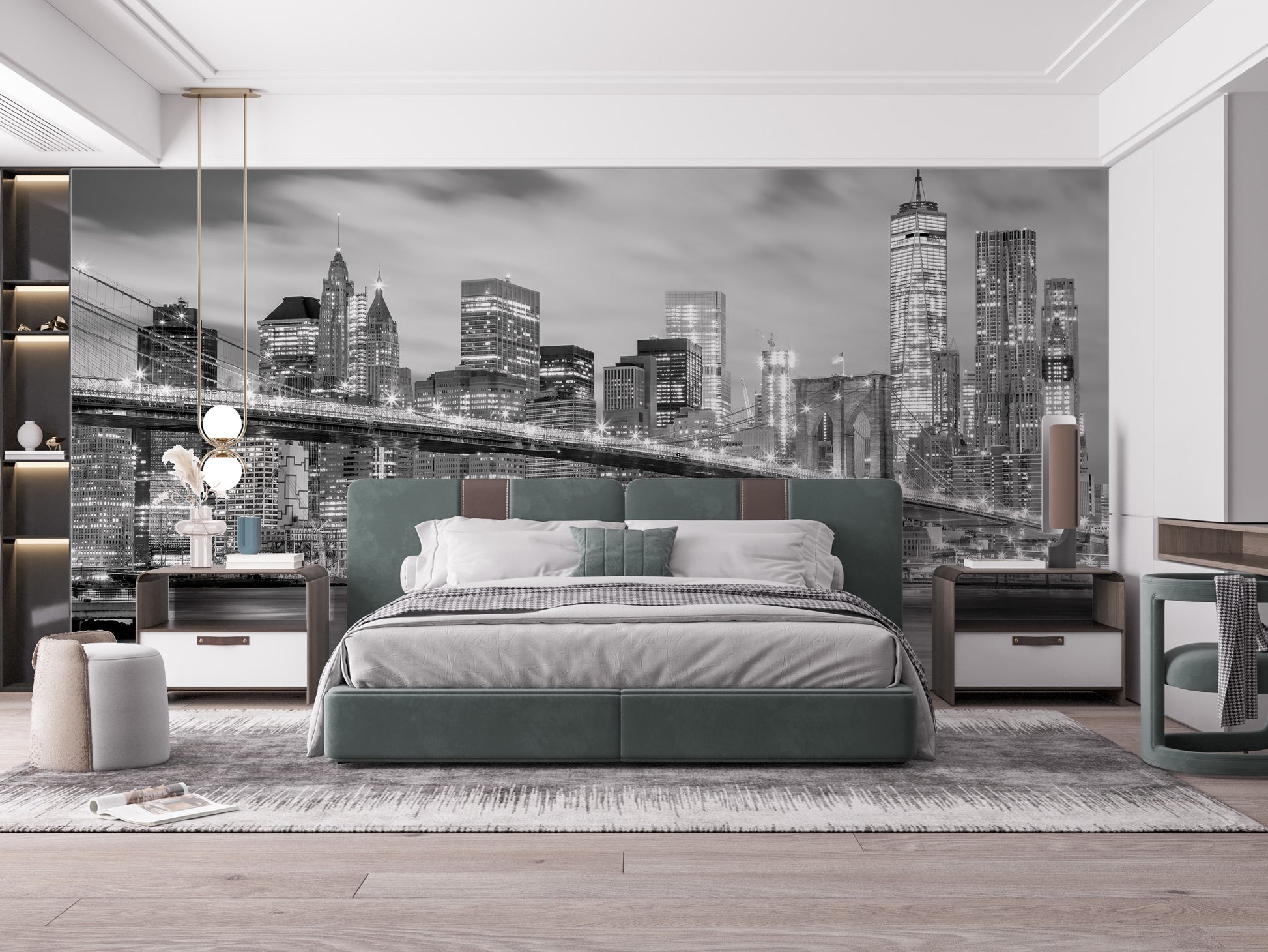 Wall mural showcasing the architectural marvel of Brooklyn Bridge.
