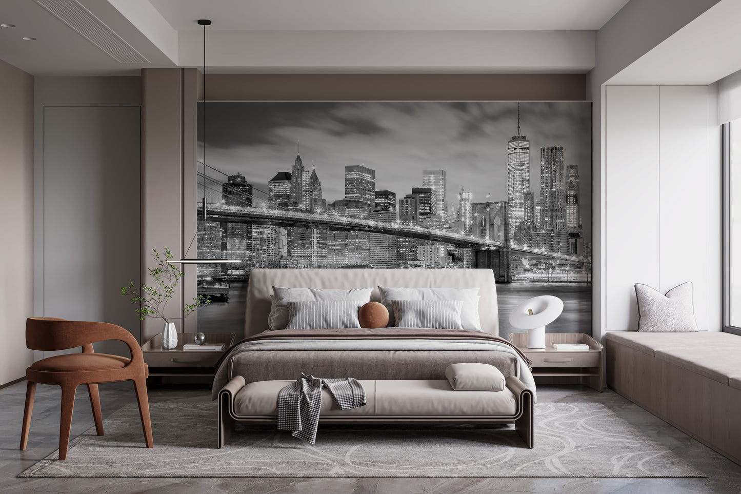 Brooklyn Bridge mural capturing its grandeur and timeless design.
