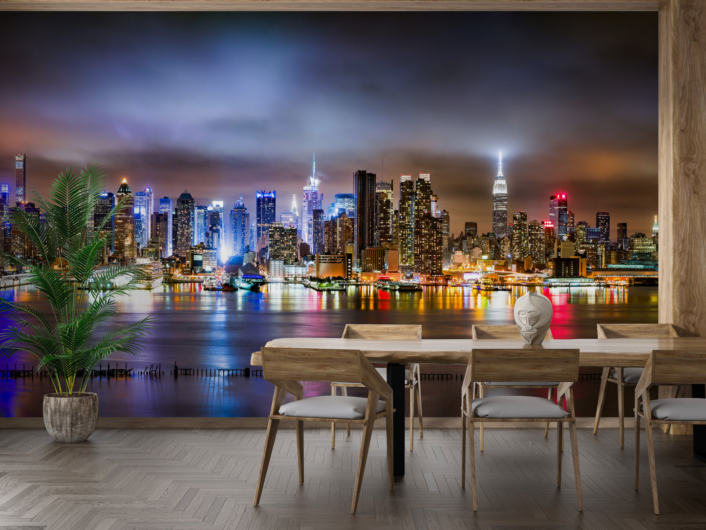 Wall mural of New York, the city that never sleeps, in vivid detail.