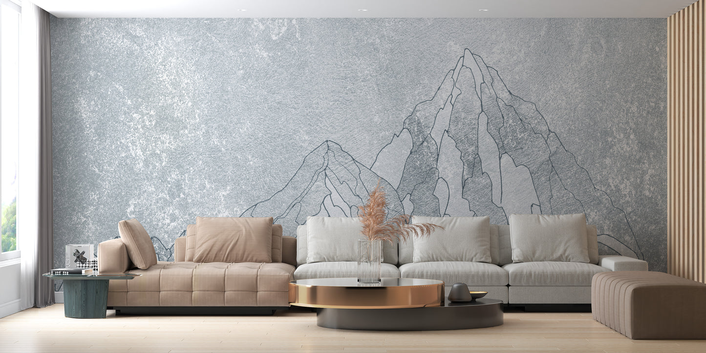 Elegant Everest mountain mural showcasing nature's peak perfection.
