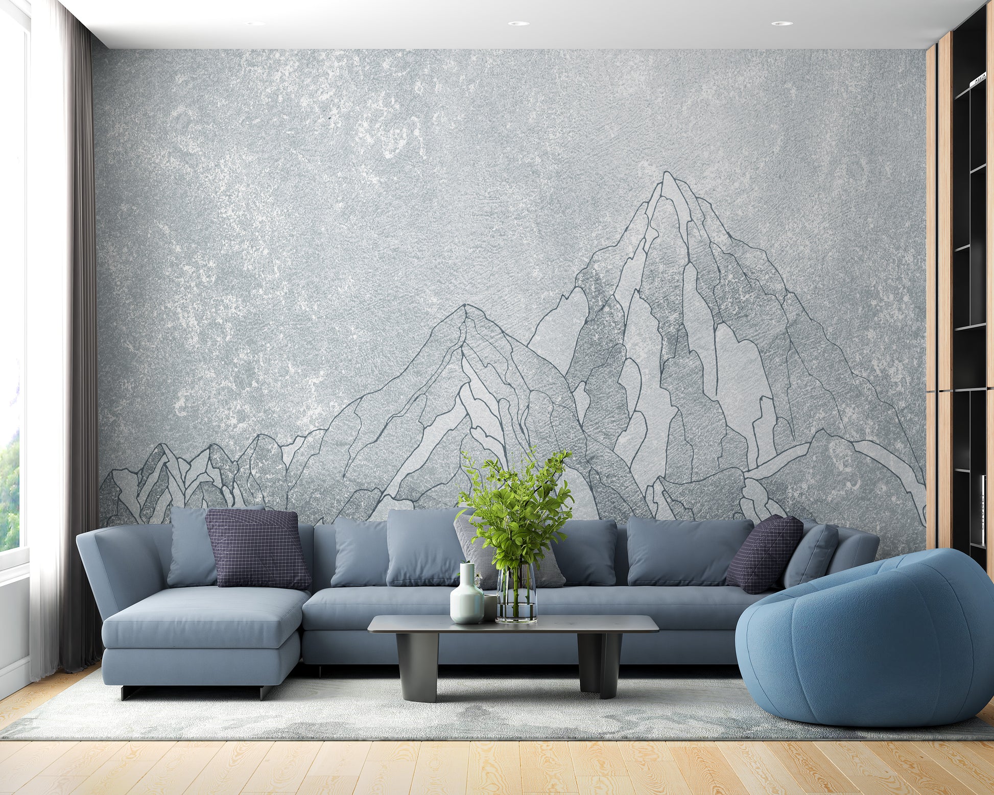 Everest mountain mural with refined elegance for serene walls.
