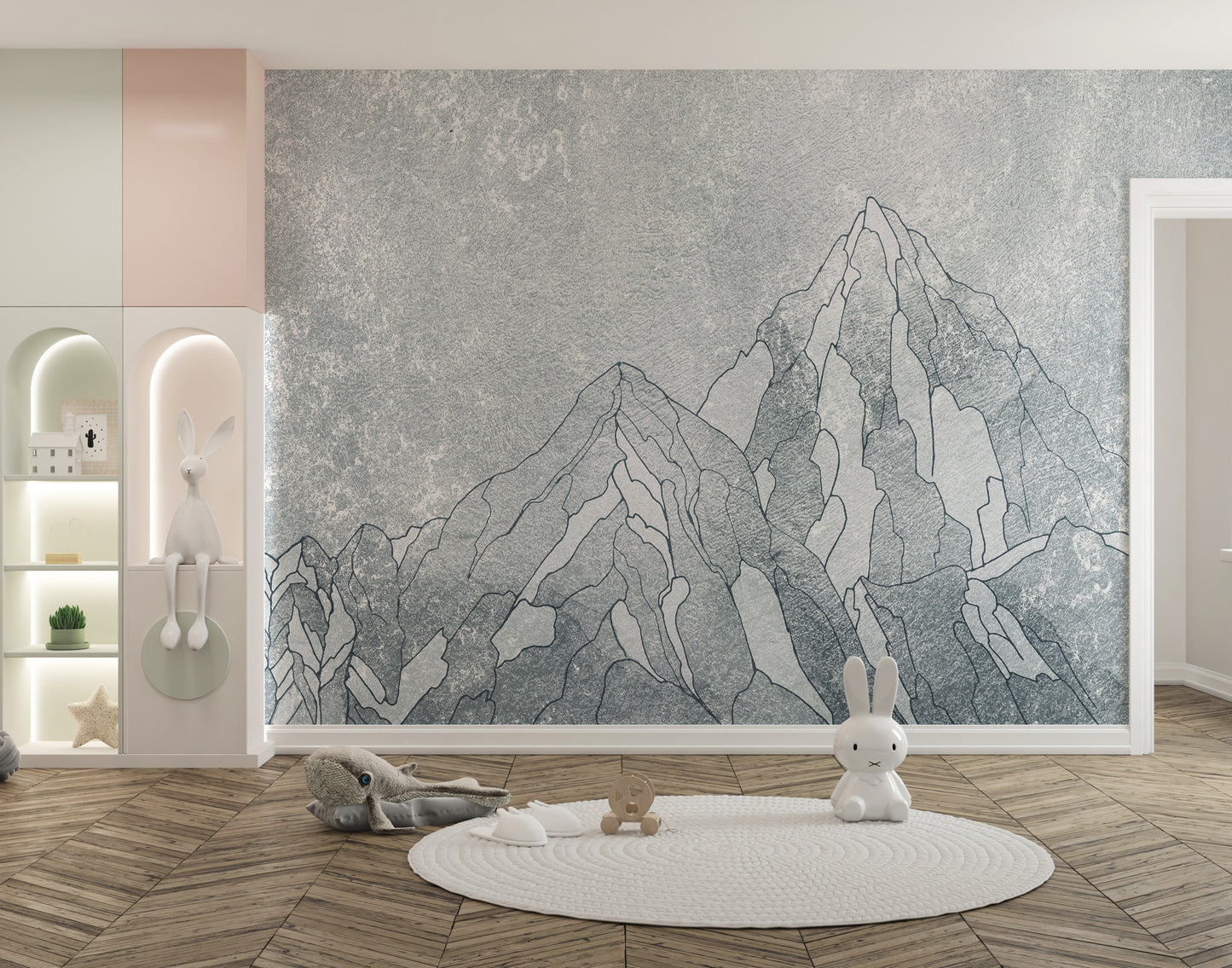 Everest mural adding elegance and tranquility to modern interiors.
